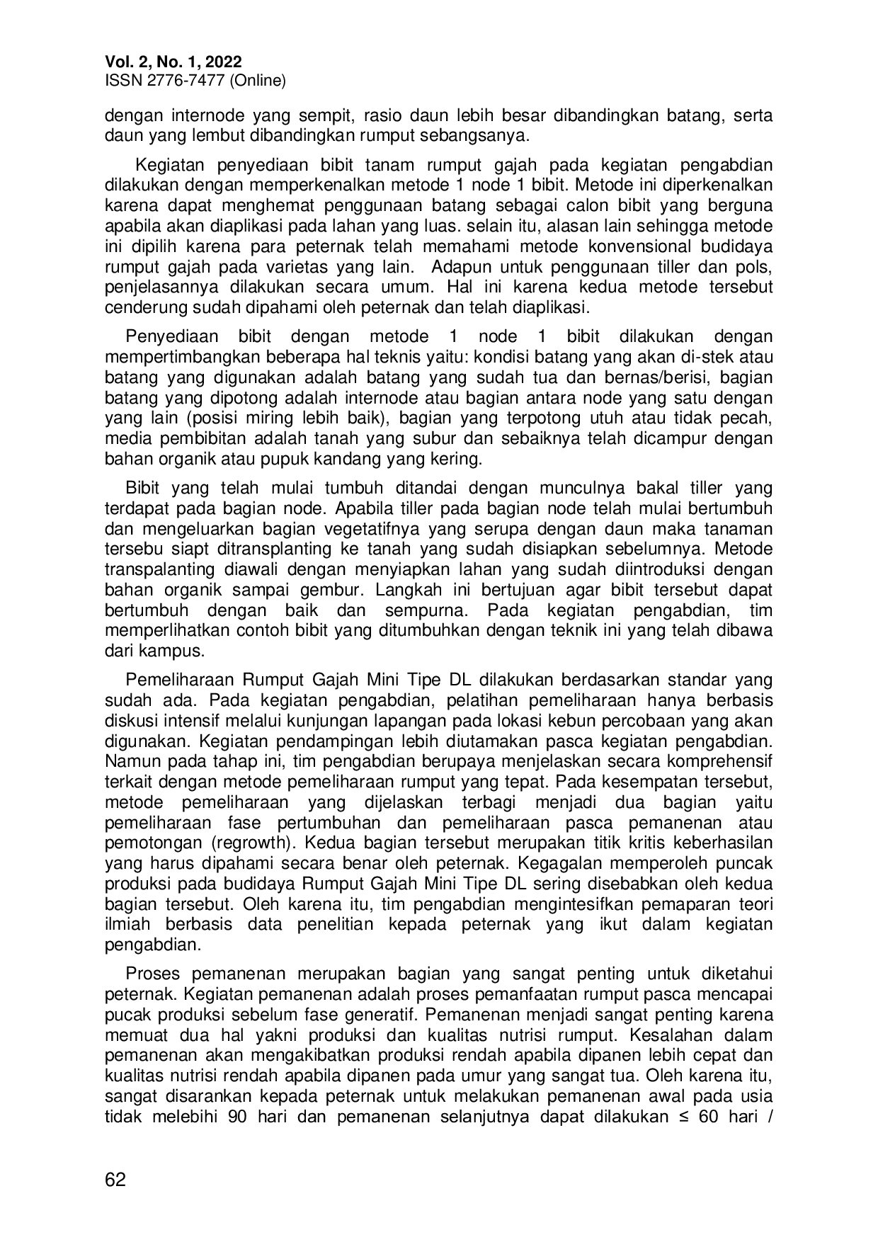 JURIS Pelatihan Budidaya Rumput Unggul di Kelurahan Massepe Kabupaten Sidrap