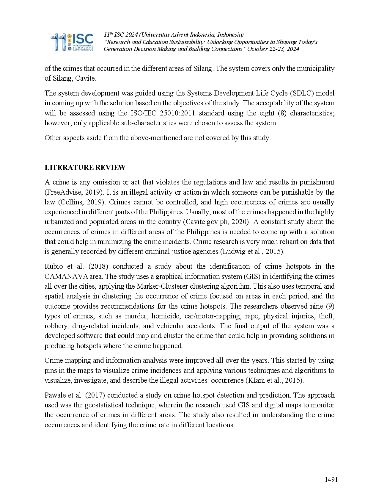 juris Assessing the Level of Crime Incidence in the Municipality of Silang Cavite Using Monte Carlo Algorithm
