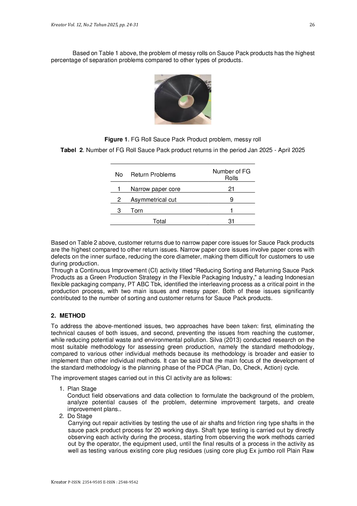 JURIS Reducing Sorting and Return of Sauce Packed Products as a Green Production Strategy in Flexible Packaging Industry