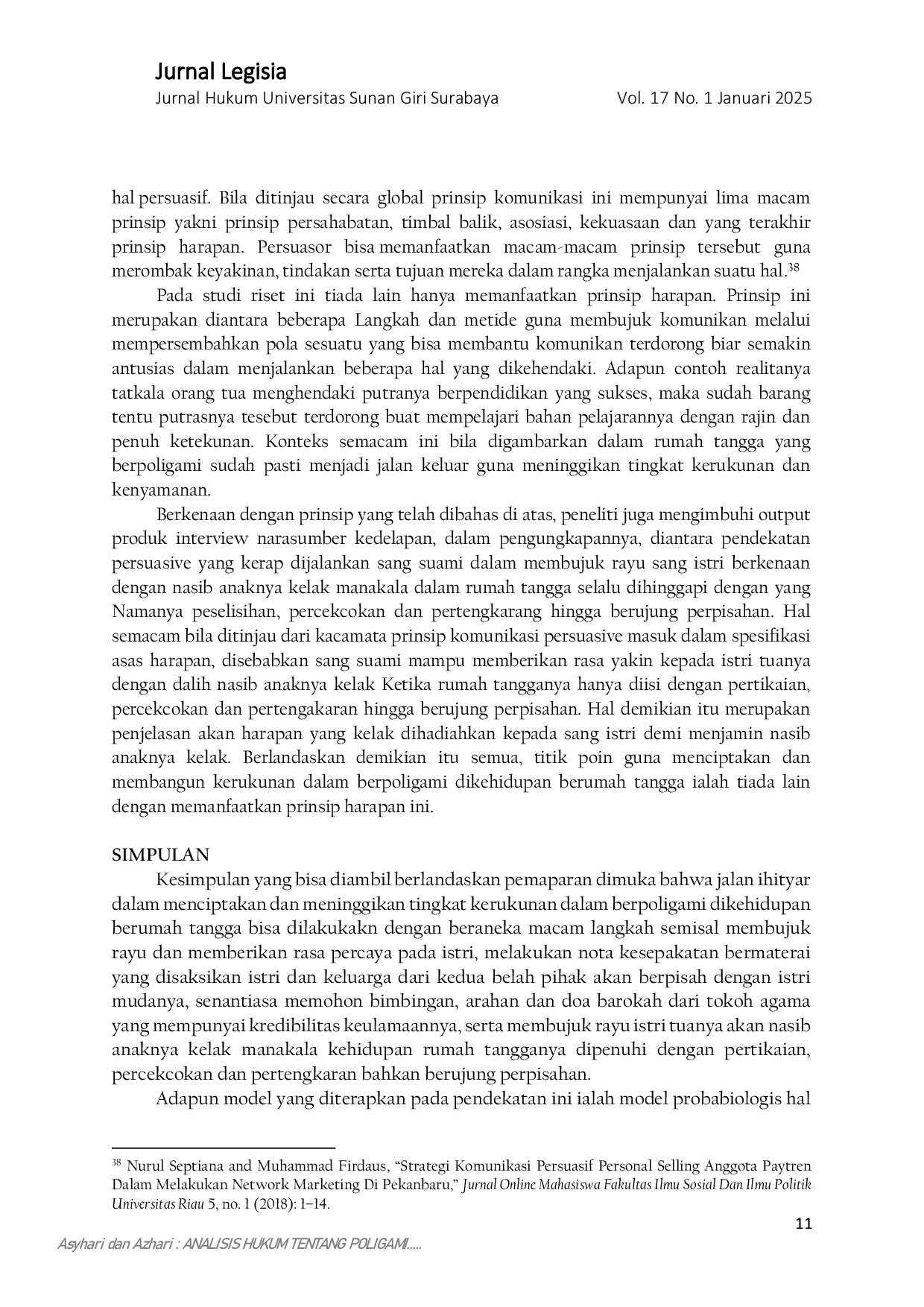 JURIS Analisis Hukum Tentang Poligami Studi Komunikasi Persuasif Pada Masyarakat Madura