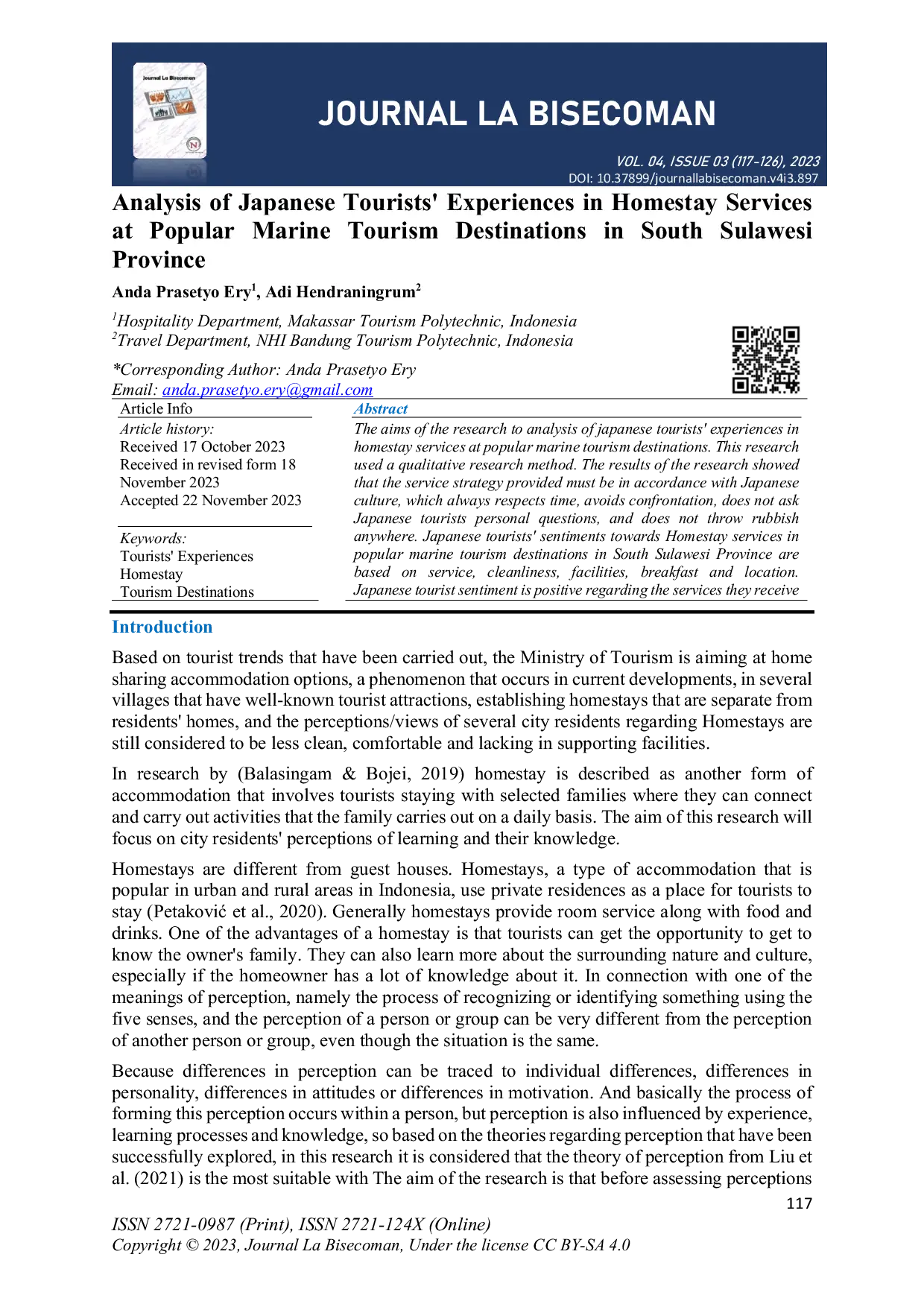 JURIS Analysis of Japanese Tourists Experiences in Homestay Services at Popular Marine Tourism Destinations in South Sulawesi Province