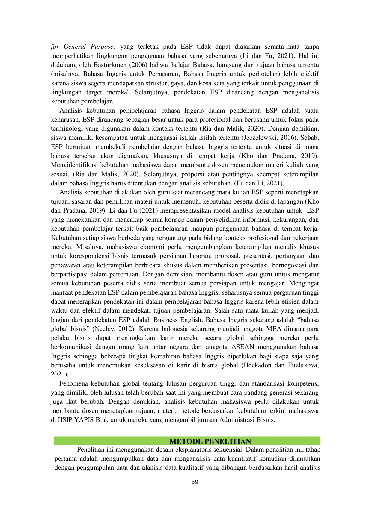 JURIS Analisis Kebutuhan Bahasa Inggris pada Mahasiswa Administrasi Bisnis di Era Masyarakat Ekonomi ASEAN