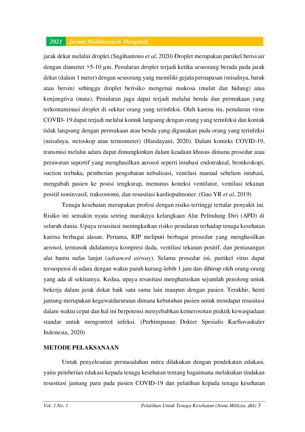 JURIS Pelatihan Untuk Tenaga Kesehatan RICU ICU RSUD Cut Meutia Aceh Utara Paradigma Baru Dalam Resusitasi Jantung Paru di Era Pandemi COVID 19