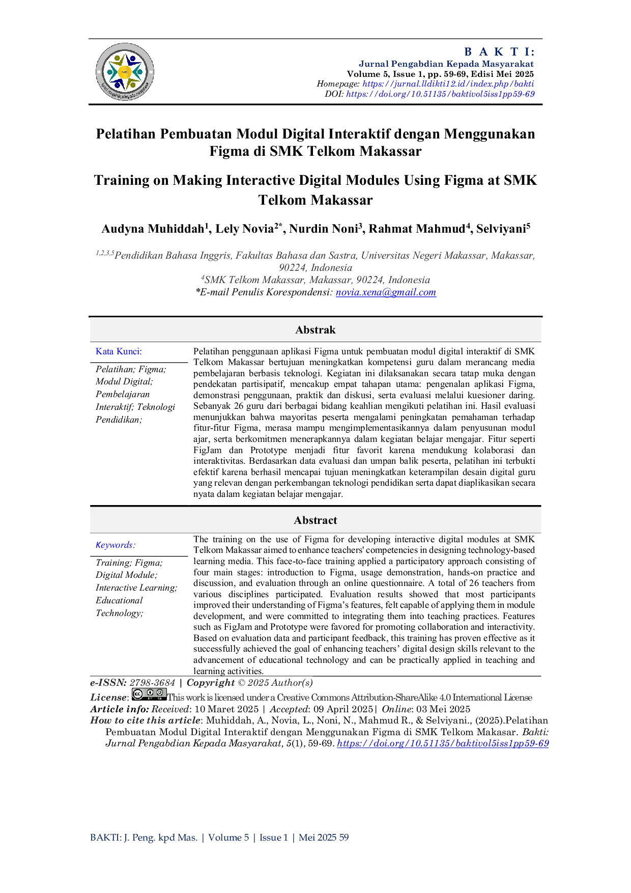JURIS Pelatihan Pembuatan Modul Digital Interaktif Dengan Menggunakan Figma di SMK Telkom Makassar