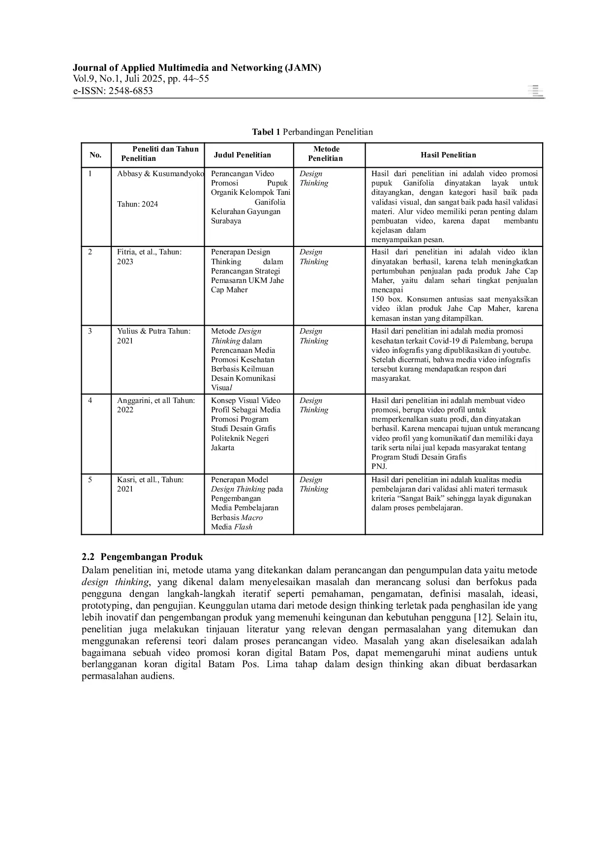 JURIS Analisis Perancangan Video Promosi Koran Digital Batam Pos Case Study Menggunakan Metode Design Thinking