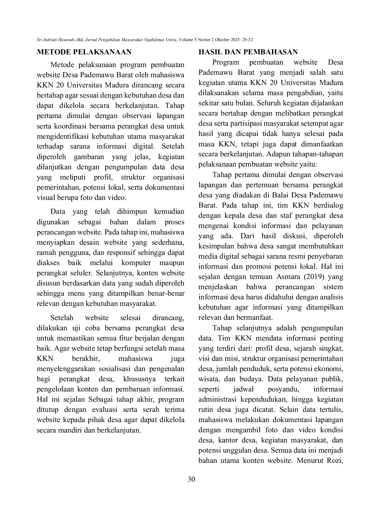 JURIS Langkah Lebih Maju Desa Pademawu Barat Melalui Pembuatan Website Desa Oleh KKN 20 Universitas Madura