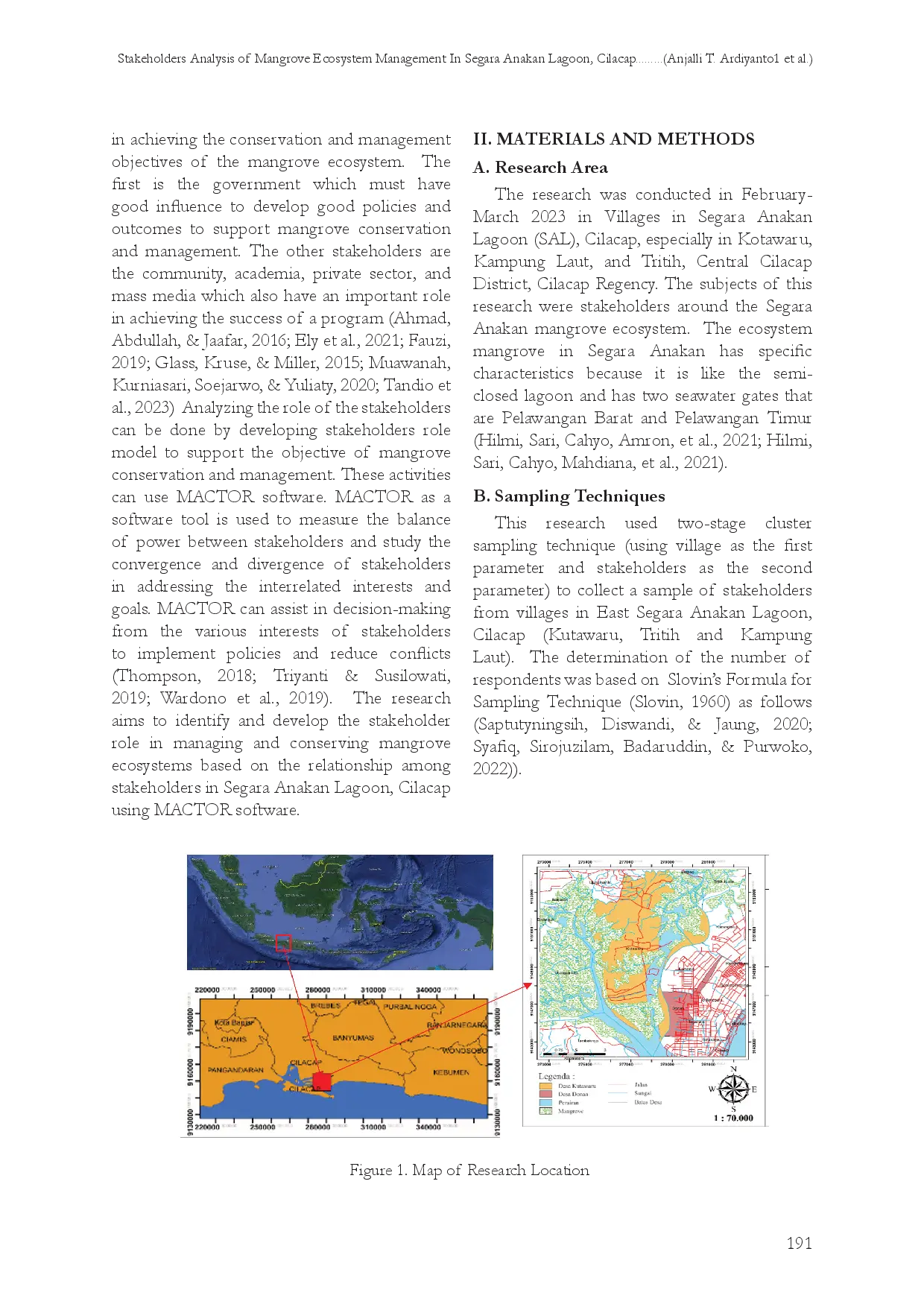 juris Stakeholder Analysis of Mangrove Ecosystem Management in Segara Anakan Lagoon Cilacap
