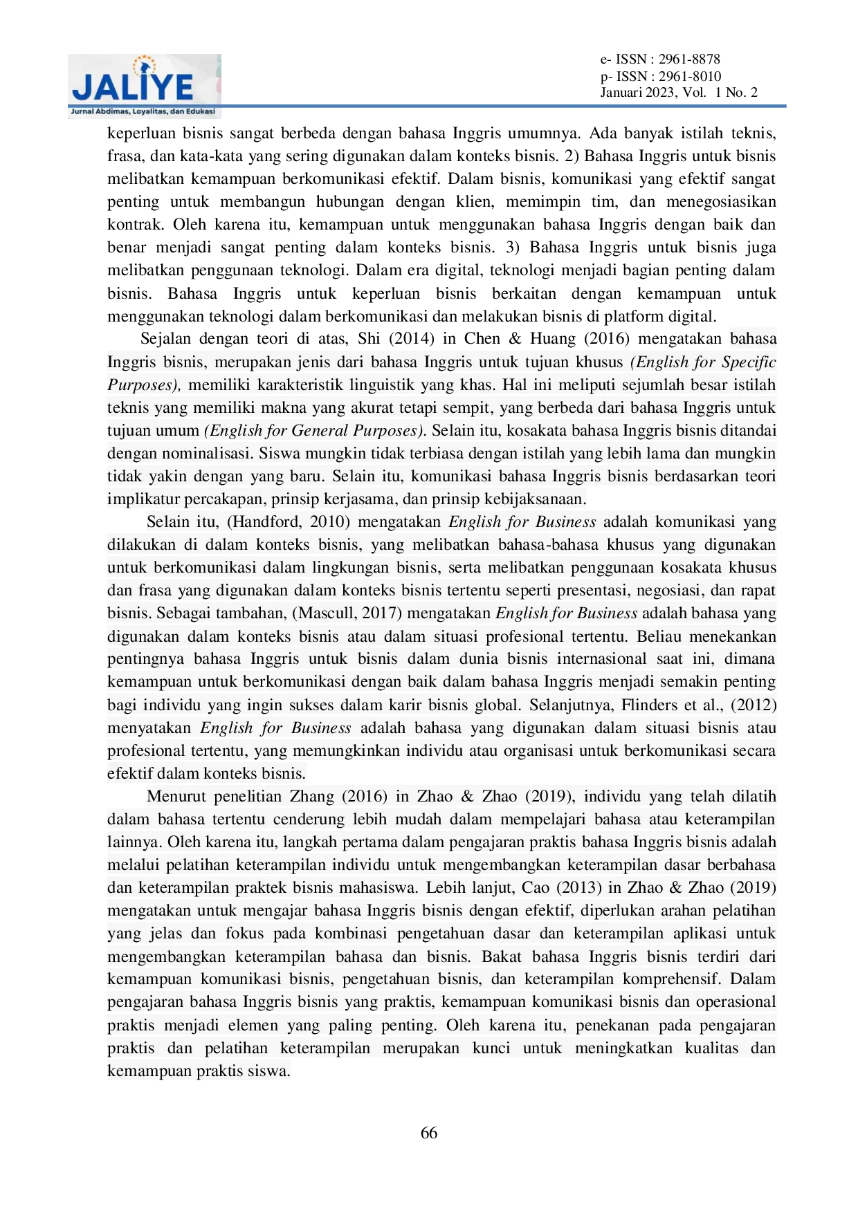 JURIS Pelatihan English For Business Pada Materi Business Telephoning Bagi Siswa Kelas X Jurusan Teknik Bisnis Sepeda Motor Smk Gelora Pancasila