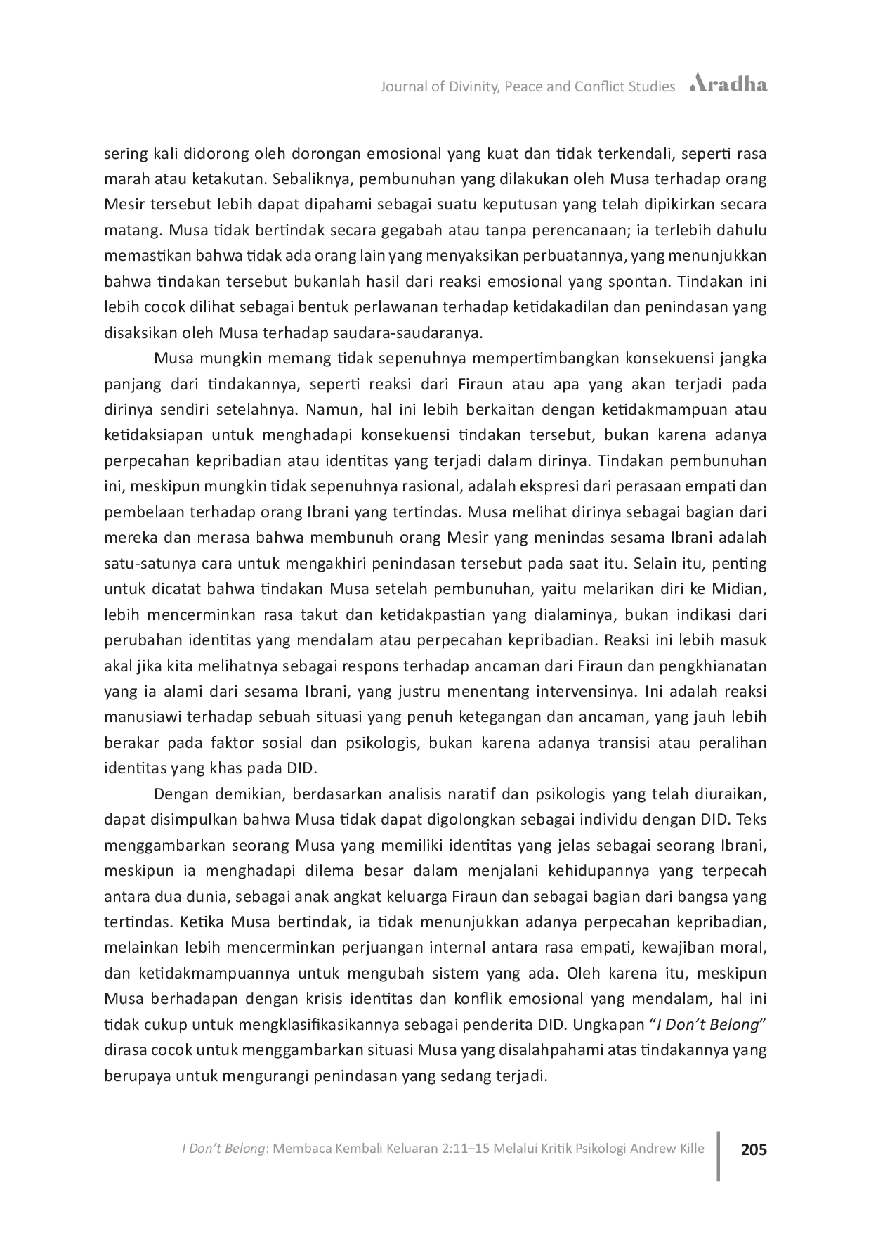 JURIS I Dont Belong Membaca Kembali Keluaran 2 11 15 melalui Kritik Psikologi Andrew Kille