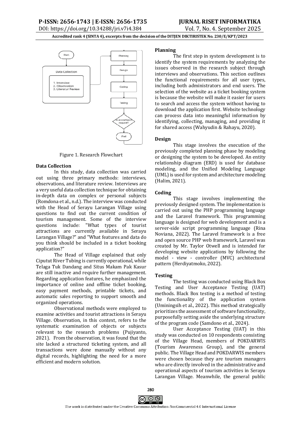JURIS Design And Development Of A Ticket Booking Application Using Extreme Programming At Serayu Larangan