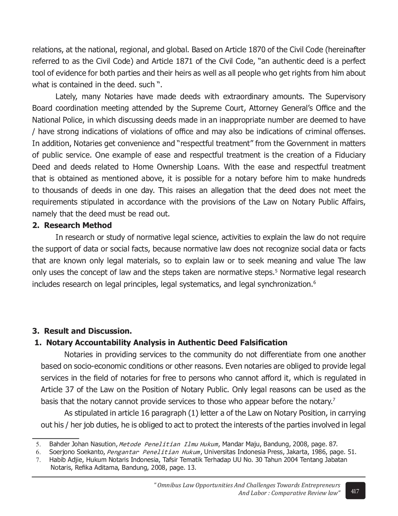 JURIS Juridical Analysis Of Notary Accountability In Authentic Deed Falsification
