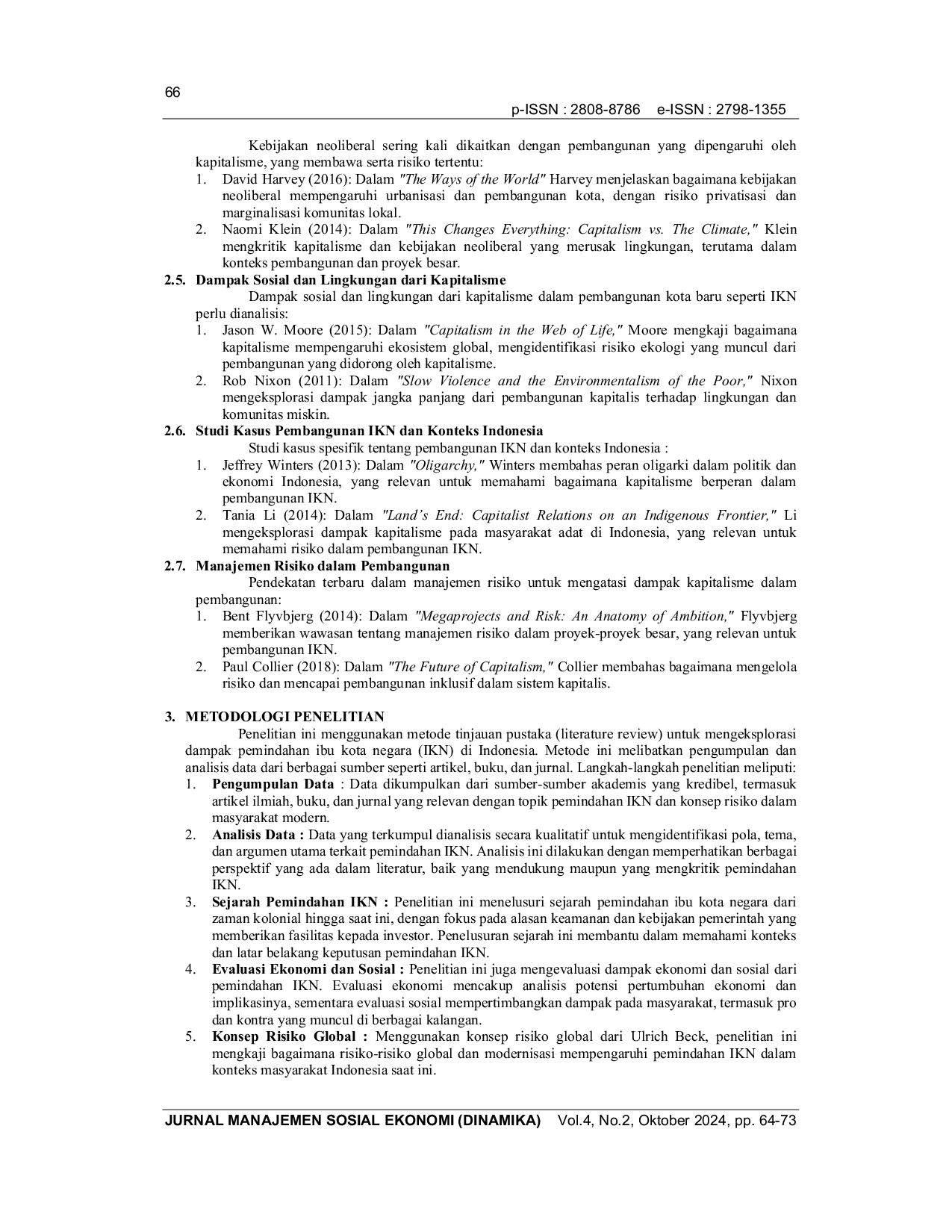 JURIS Kapitalisme Sebagai Sebuah Risiko Dalam Pembangunan IKN