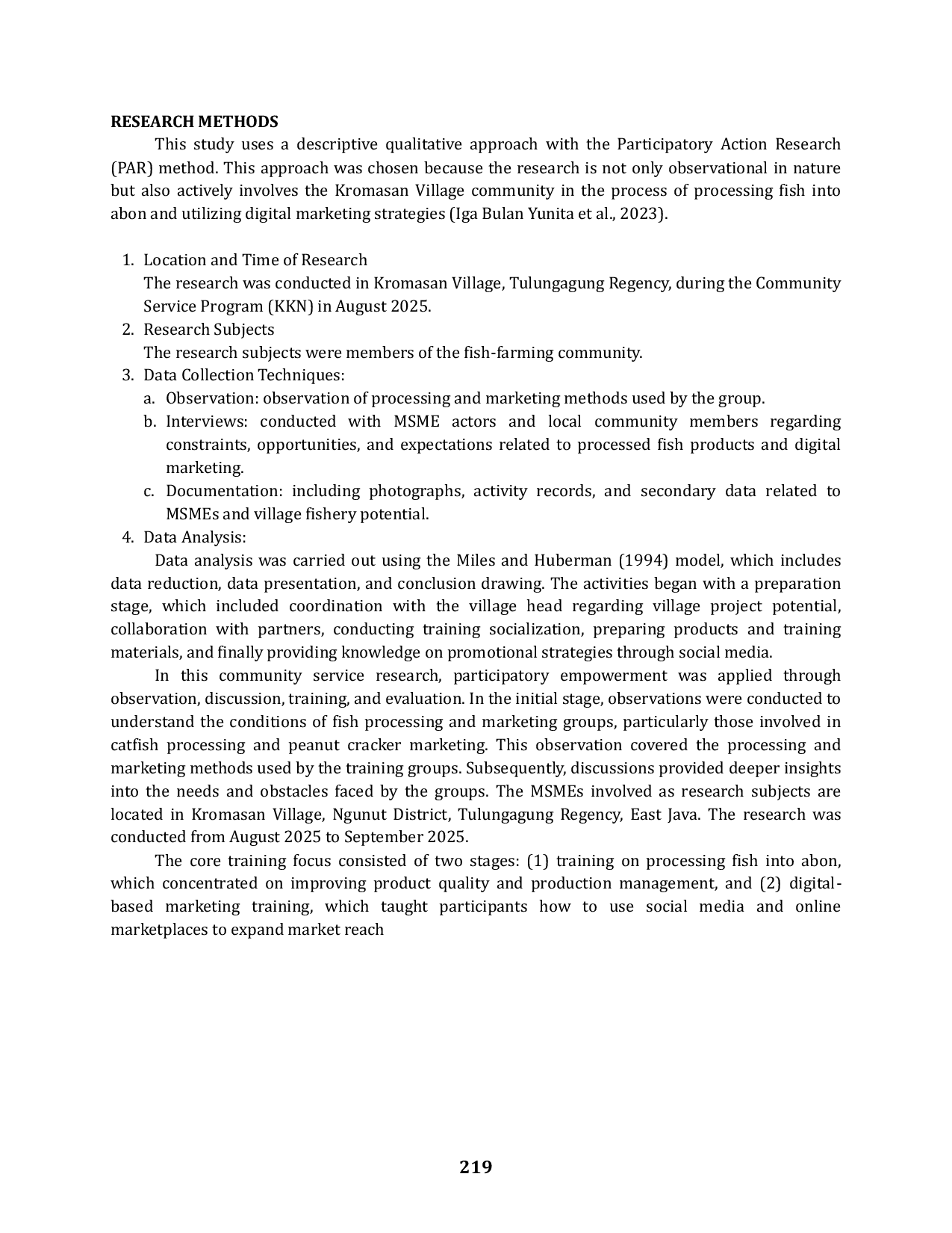 JURIS Community Empowerment Through Fish Processing into Shredded Fish Abon as a MSME Product in Kromasan Village Tulungagung