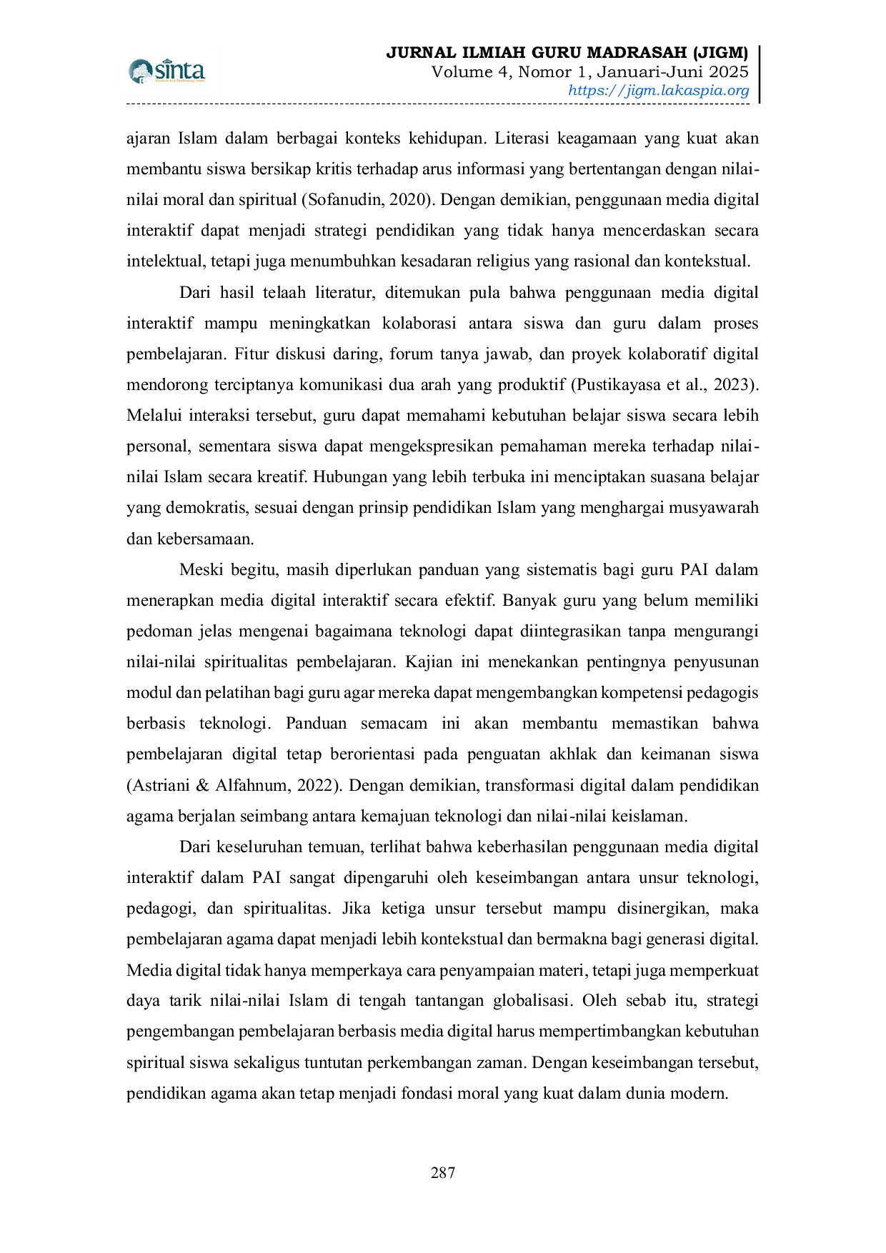 JURIS Media Digital Interaktif sebagai Inovasi Pembelajaran PAI untuk Meningkatkan Literasi Keagamaan Siswa di Era Modern