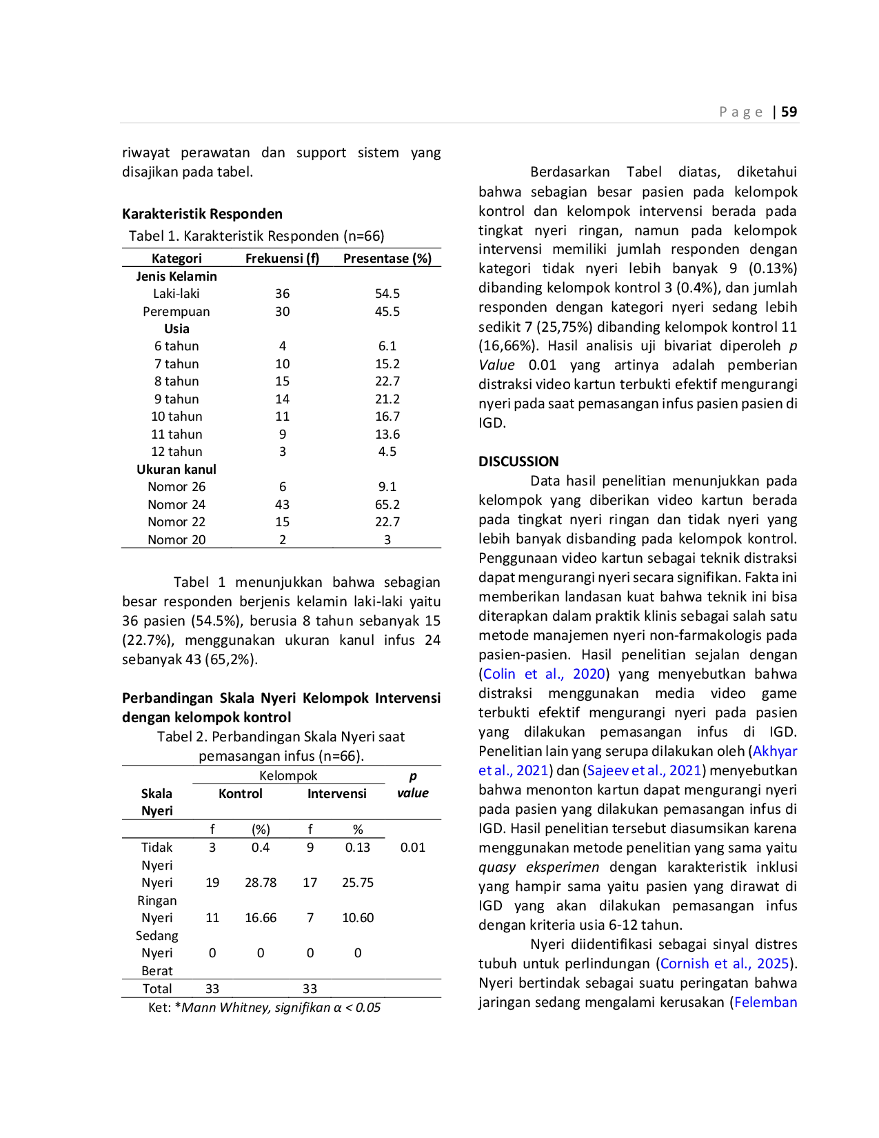 JURIS The The Effect of the Distraction Technique with Watching Video Cartoons on Reducing Scale of Pain During Intravenous IV Line Insertion in the Emergency Room