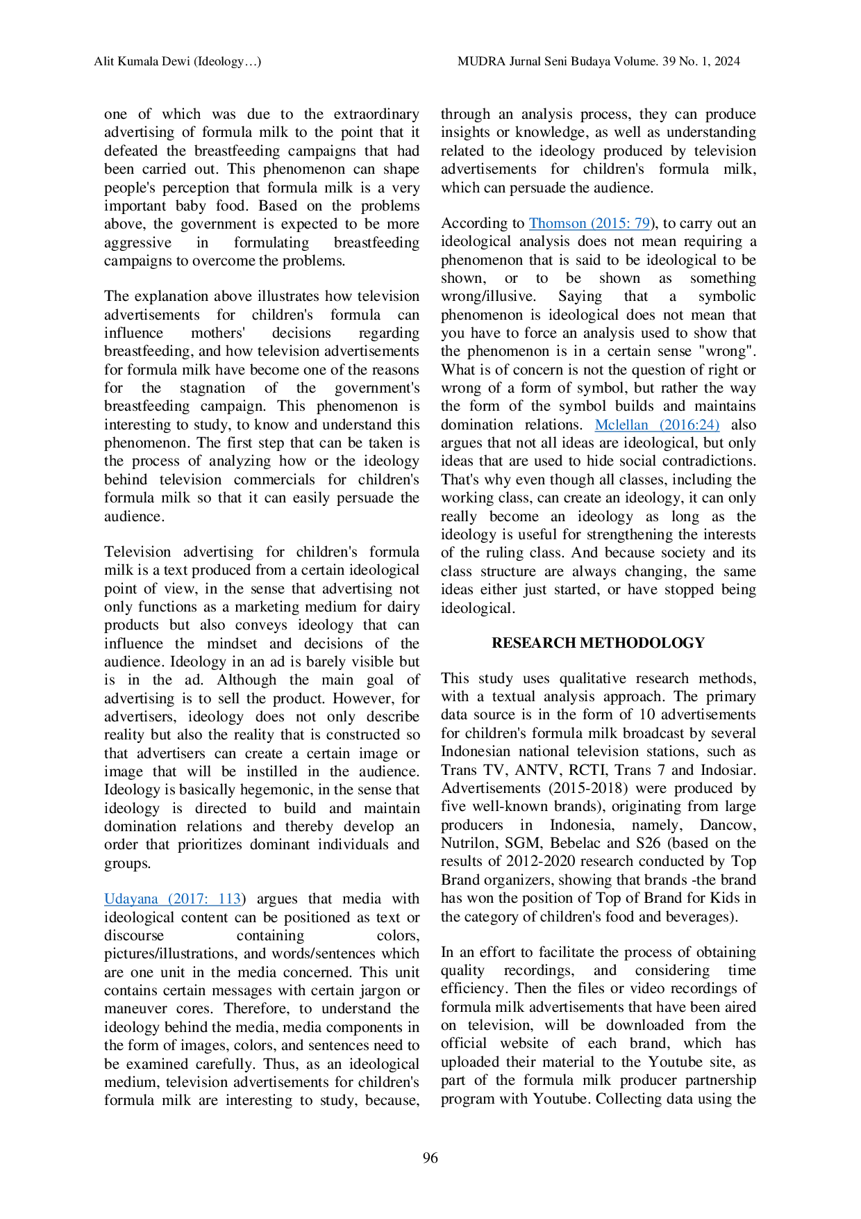 JURIS Ideology on Children Formula Milk Television Commercials