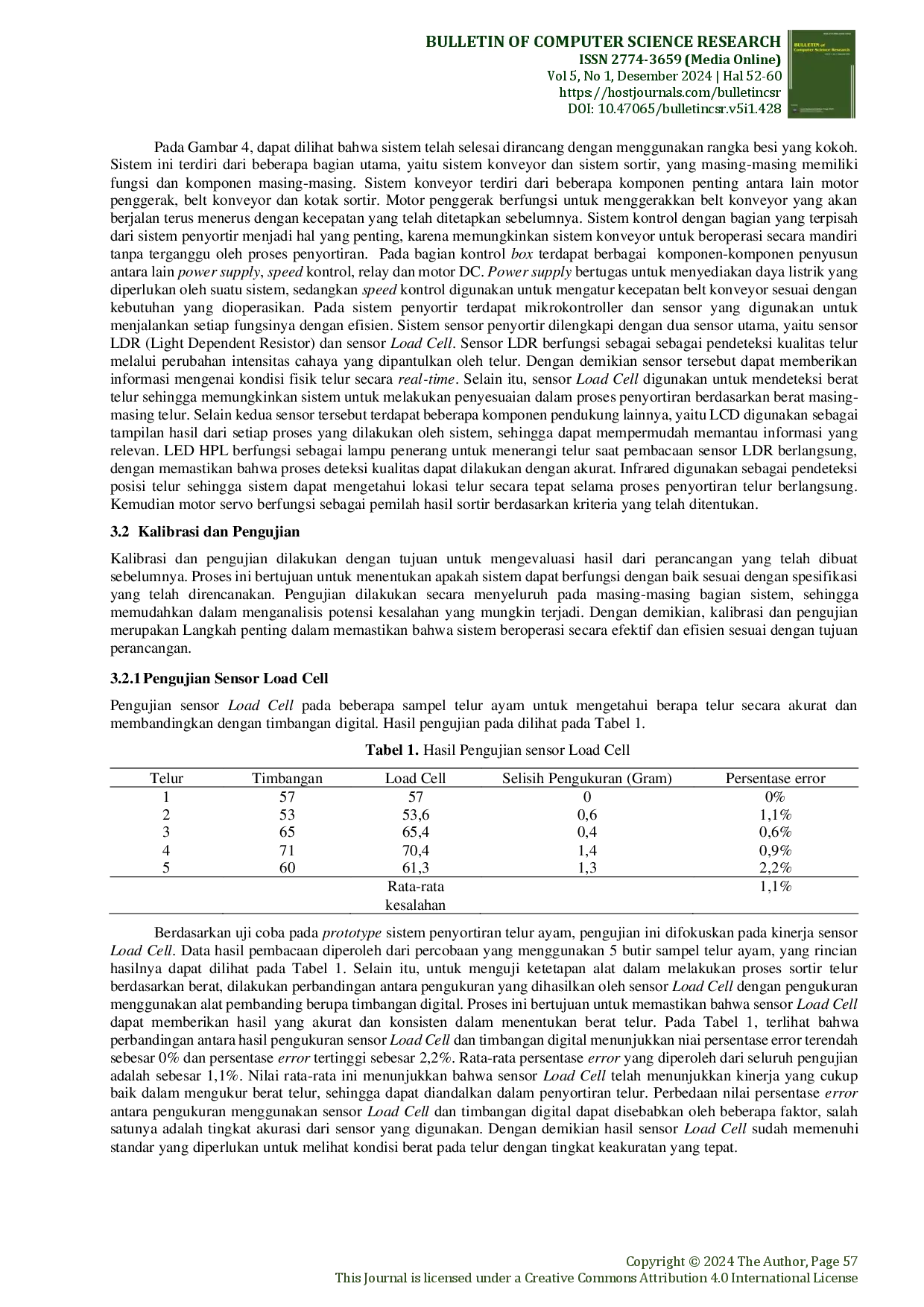 juris Rancang Bangun Purwarupa Alat Penyortir Kualitas Telur Ayam Berbasis Arduino Uno