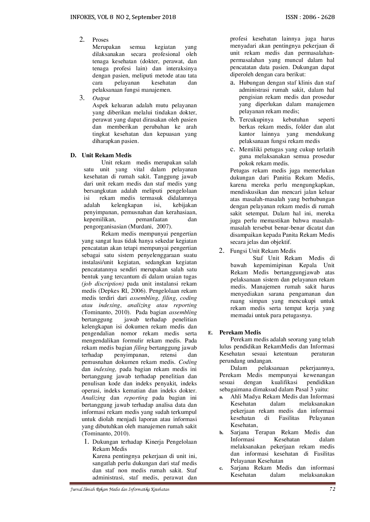 juris Manajemen Mutu Sumber Daya Manusia Di Unit Rekam Medis Pku Muhammadiyah Surakarta