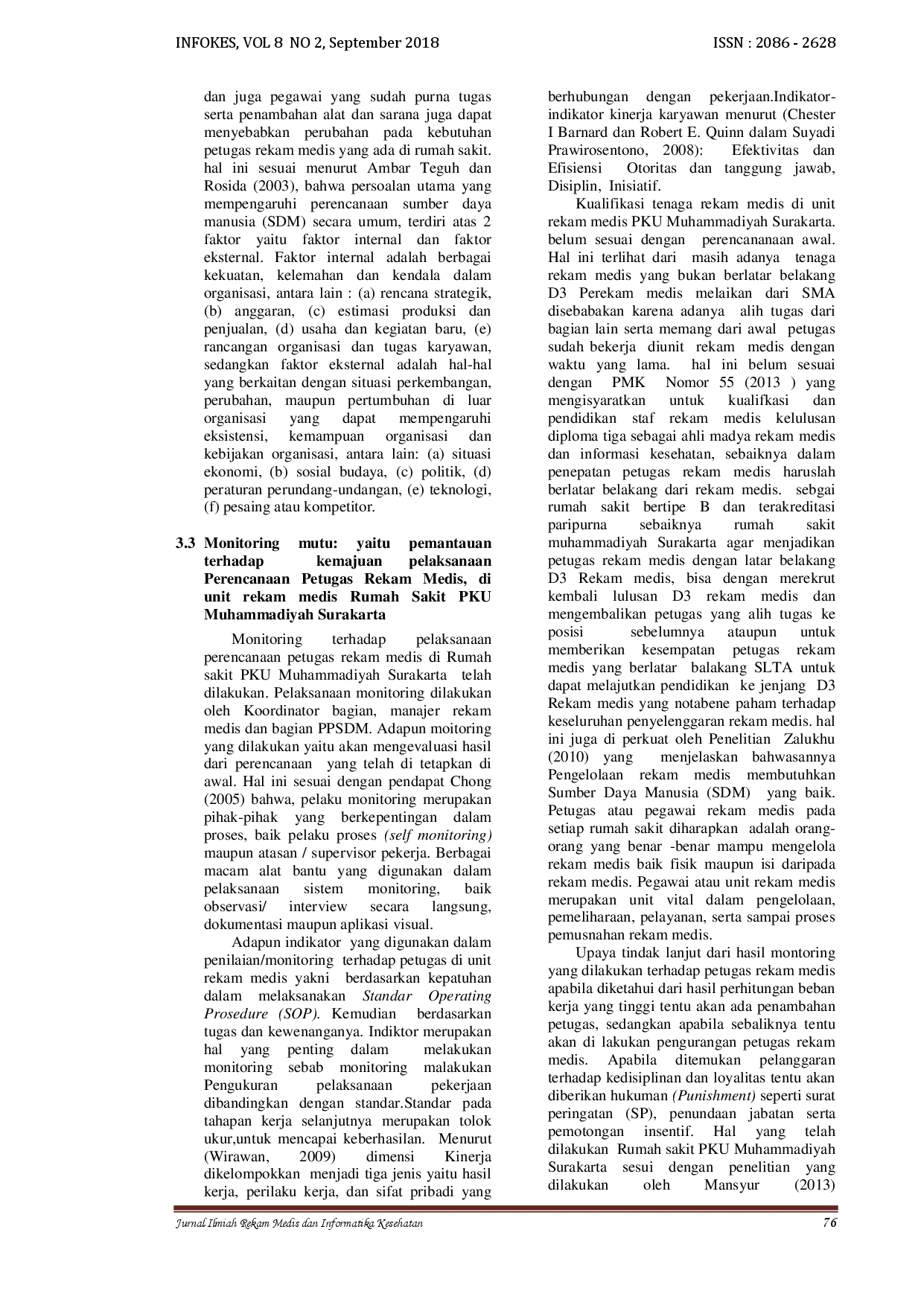 juris Manajemen Mutu Sumber Daya Manusia Di Unit Rekam Medis Pku Muhammadiyah Surakarta