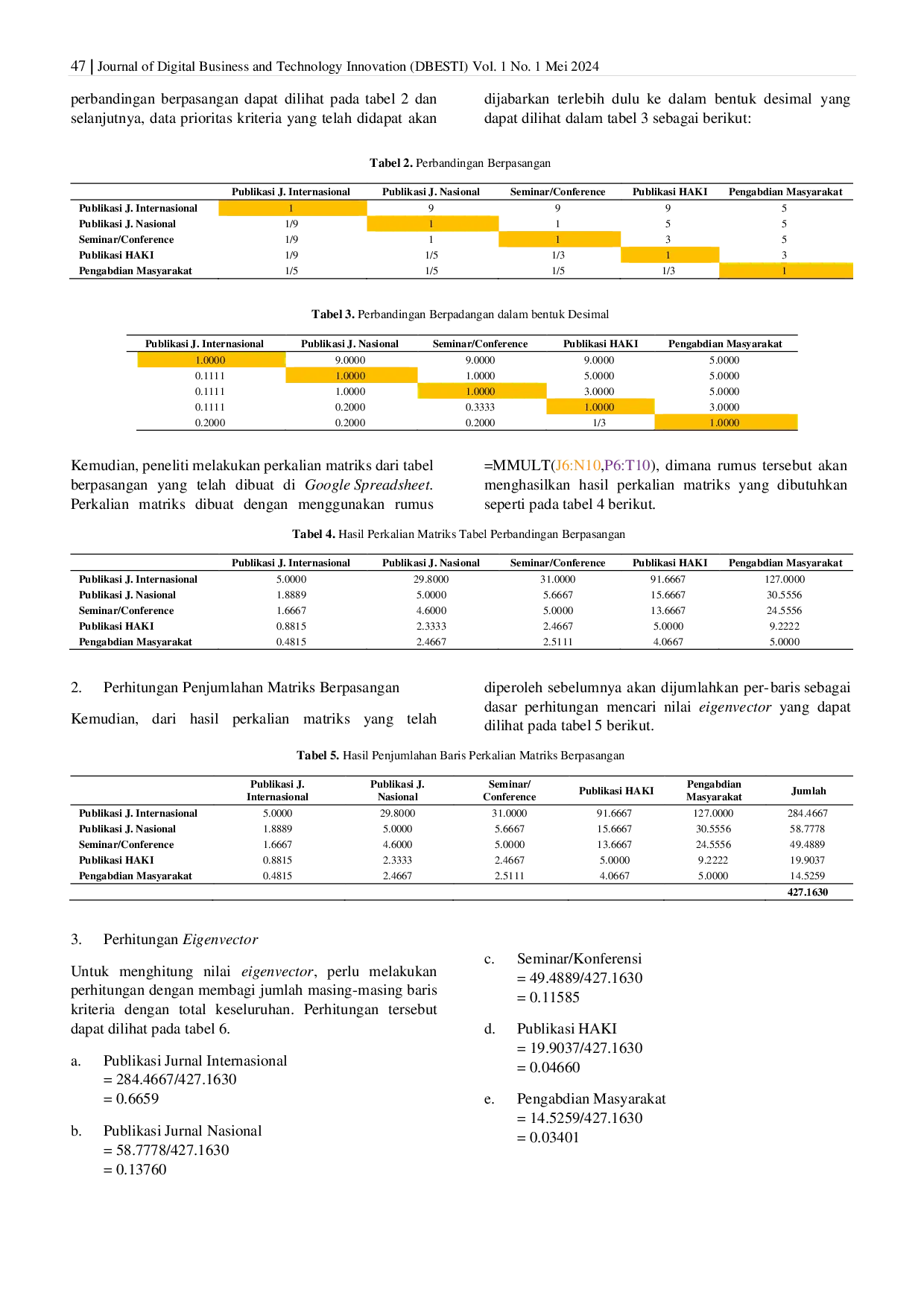 JURIS Development of a Decision Support System using the SAW and AHP Methods to determine Outstanding Lecturers