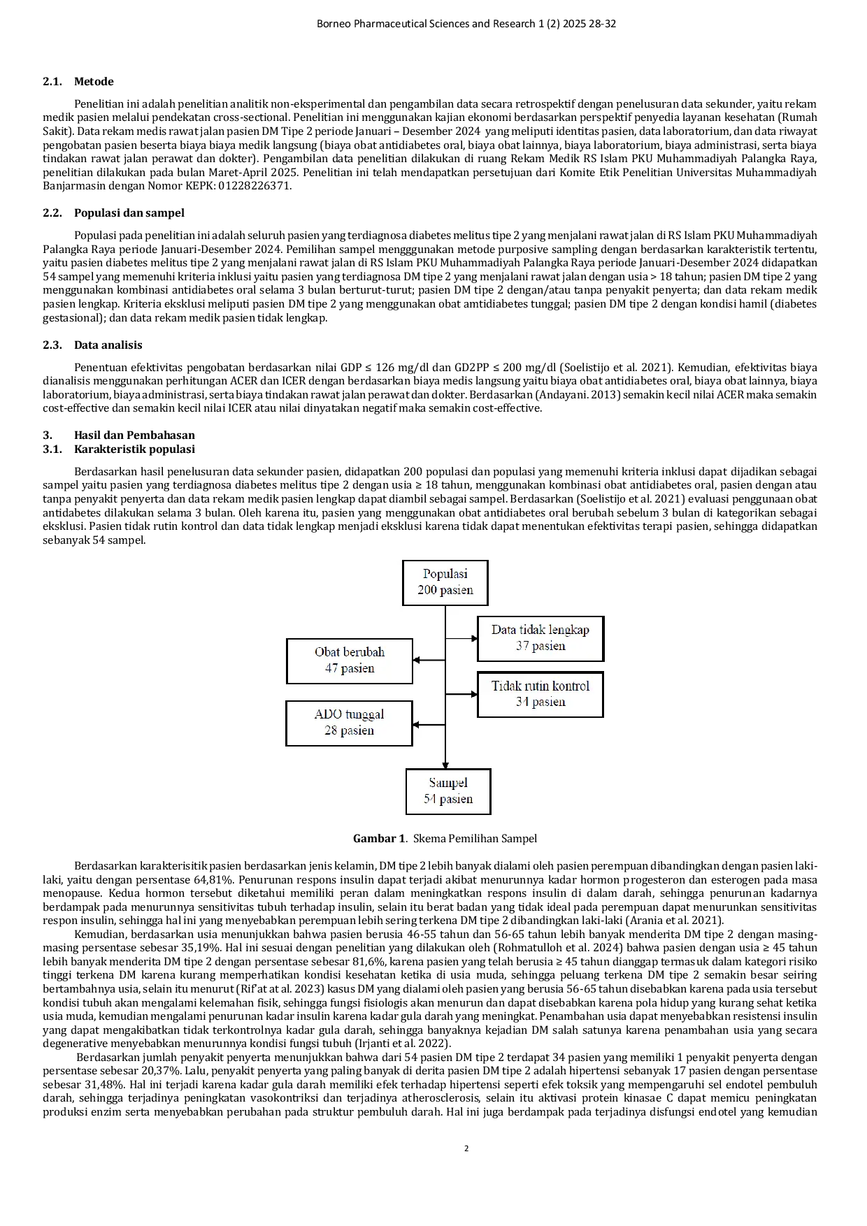 JURIS Analisis Efektivitas Biaya Terapi Kombinasi Antidiabetik Oral pada Diabetes Melitus Tipe 2 Studi di RS PKU Muhammadiyah Palangka Raya