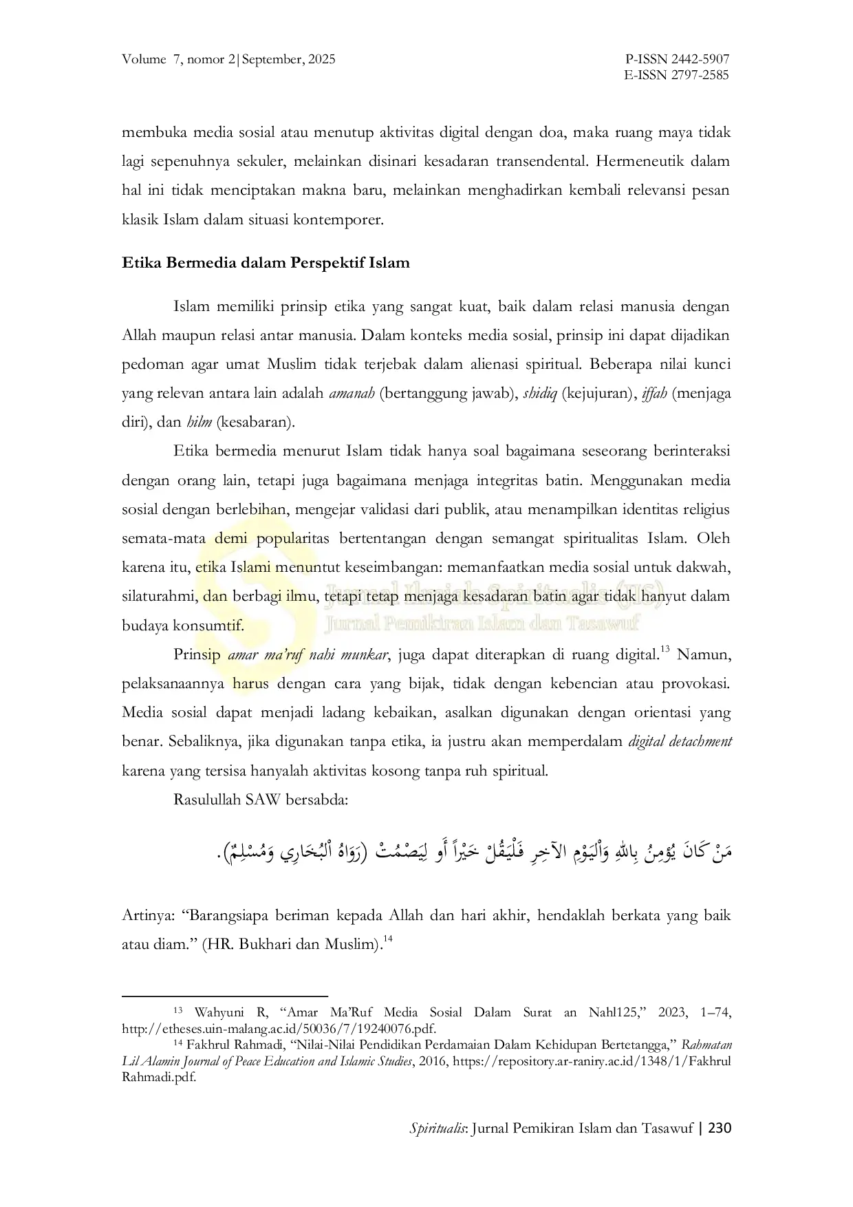 JURIS Memaknai Digital Detachment Dalam Perspektif Hermeneutik Keislaman Di Era Media Sosial