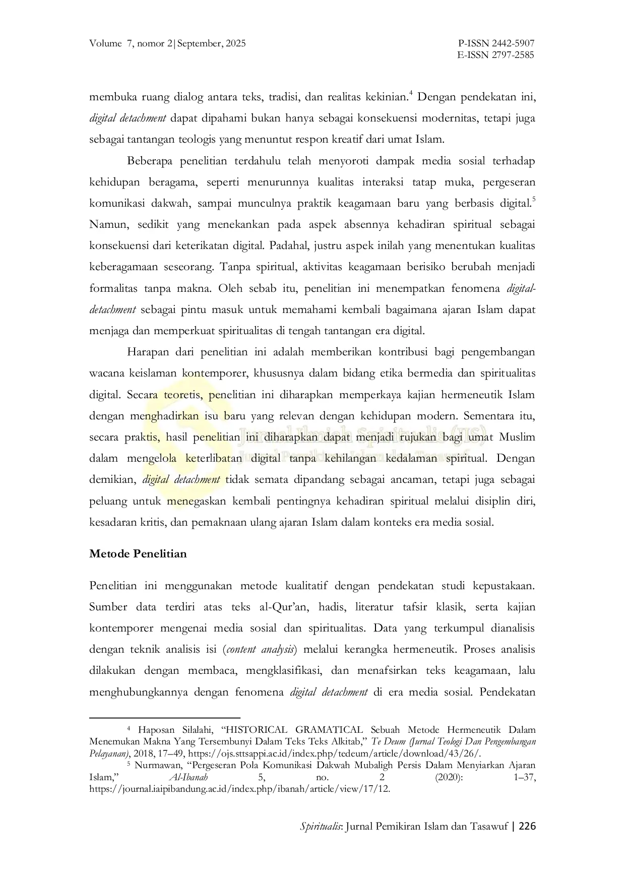 JURIS Memaknai Digital Detachment Dalam Perspektif Hermeneutik Keislaman Di Era Media Sosial