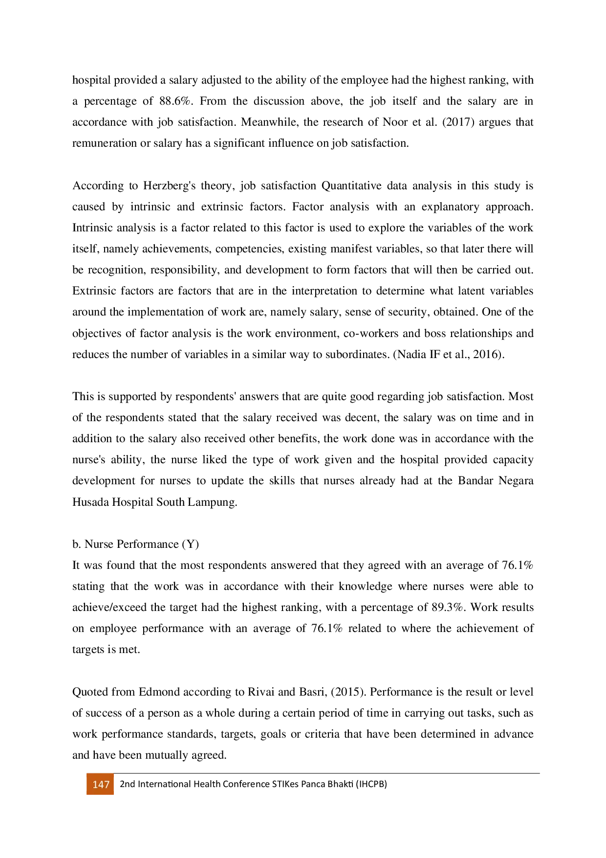 JURIS The Relationship Between Nurses Job Satisfaction And Nurses Performance In Regional Hospitals City of Husada Year 2024