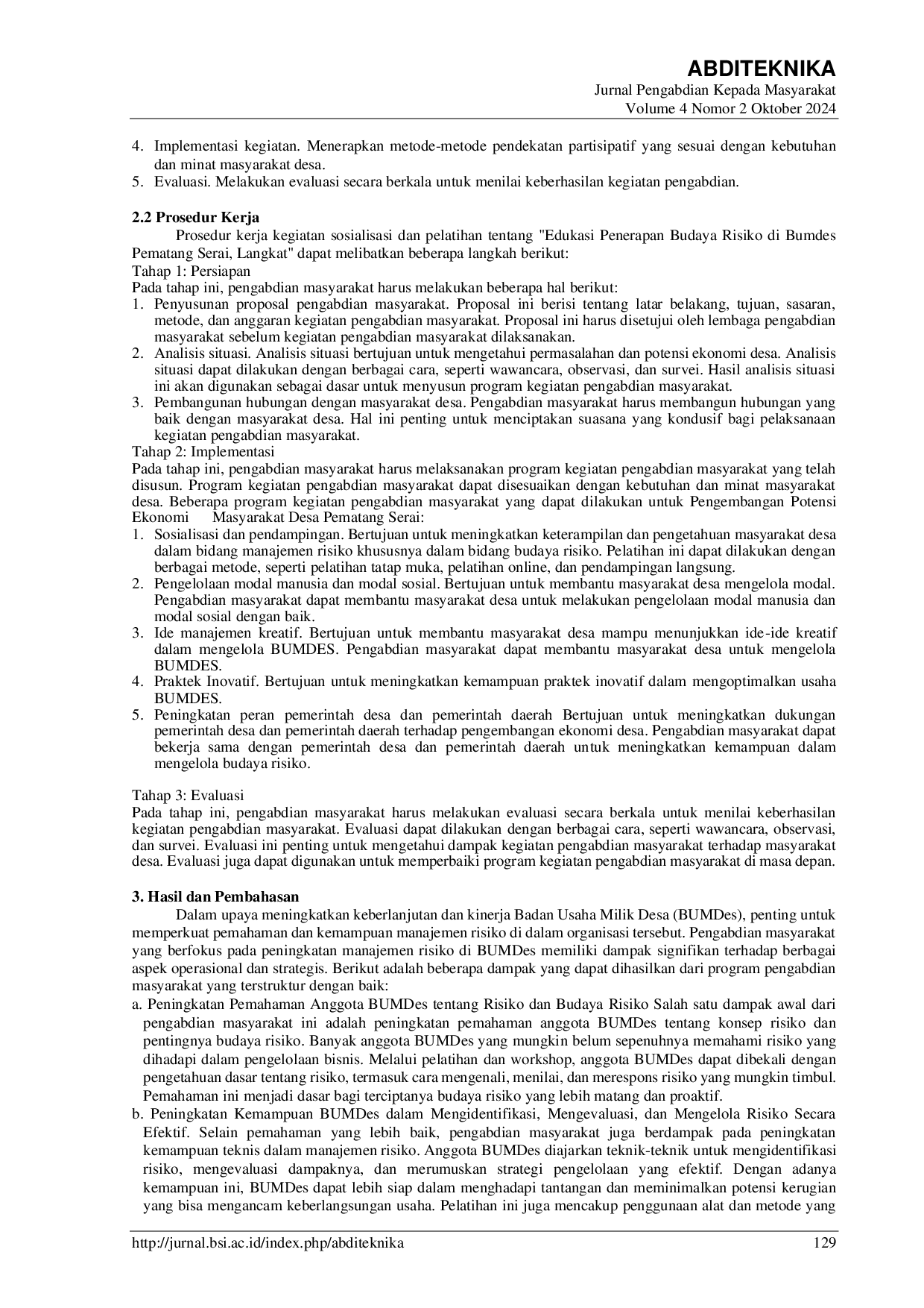 JURIS Edukasi Penerapan Budaya Risiko di Bumdes Pematang Serai Kabupaten Langkat