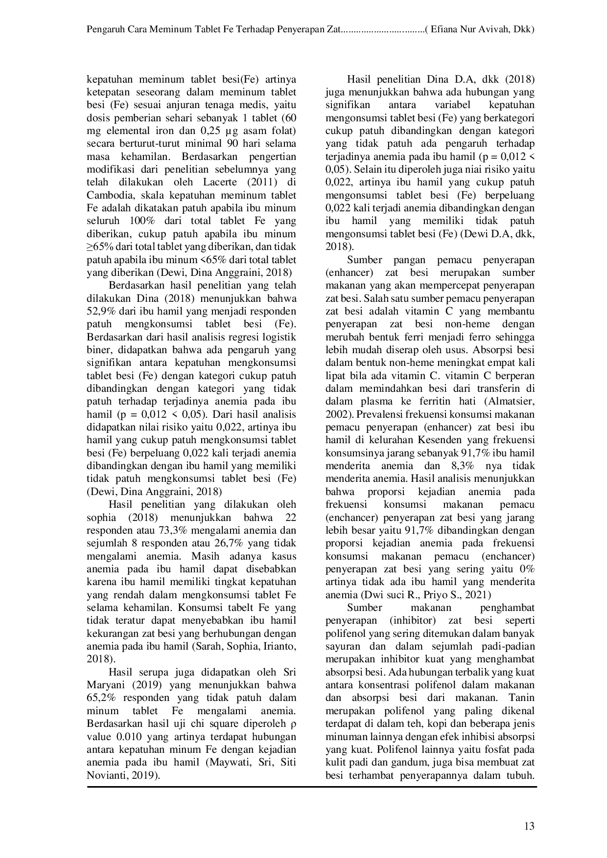 JURIS Pengaruh Cara Meminum Tablet Fe Terhadap Penyerapan Zat Besi Pada Ibu Hamil