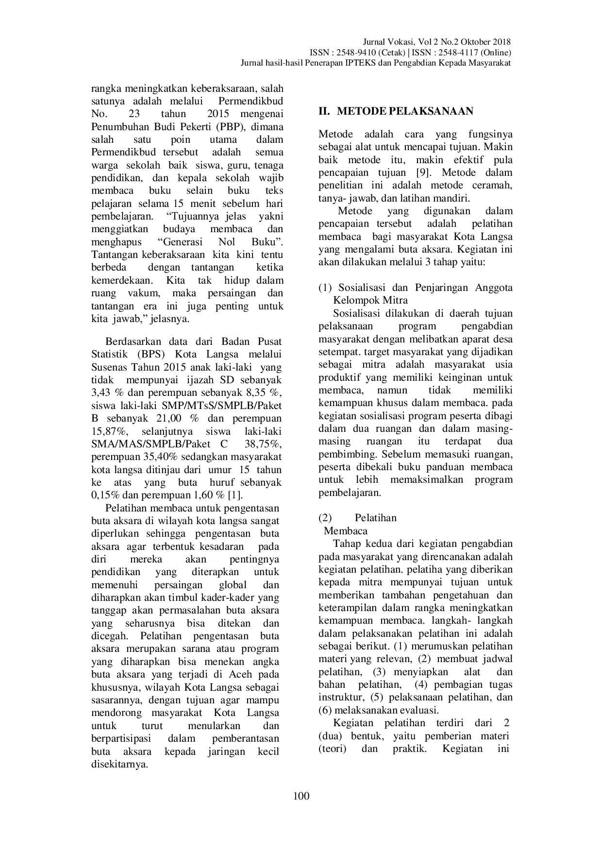 JURIS Pelatihan Membaca Untuk Pengentasan Buta Aksara Di Wilayah Kota Langsa