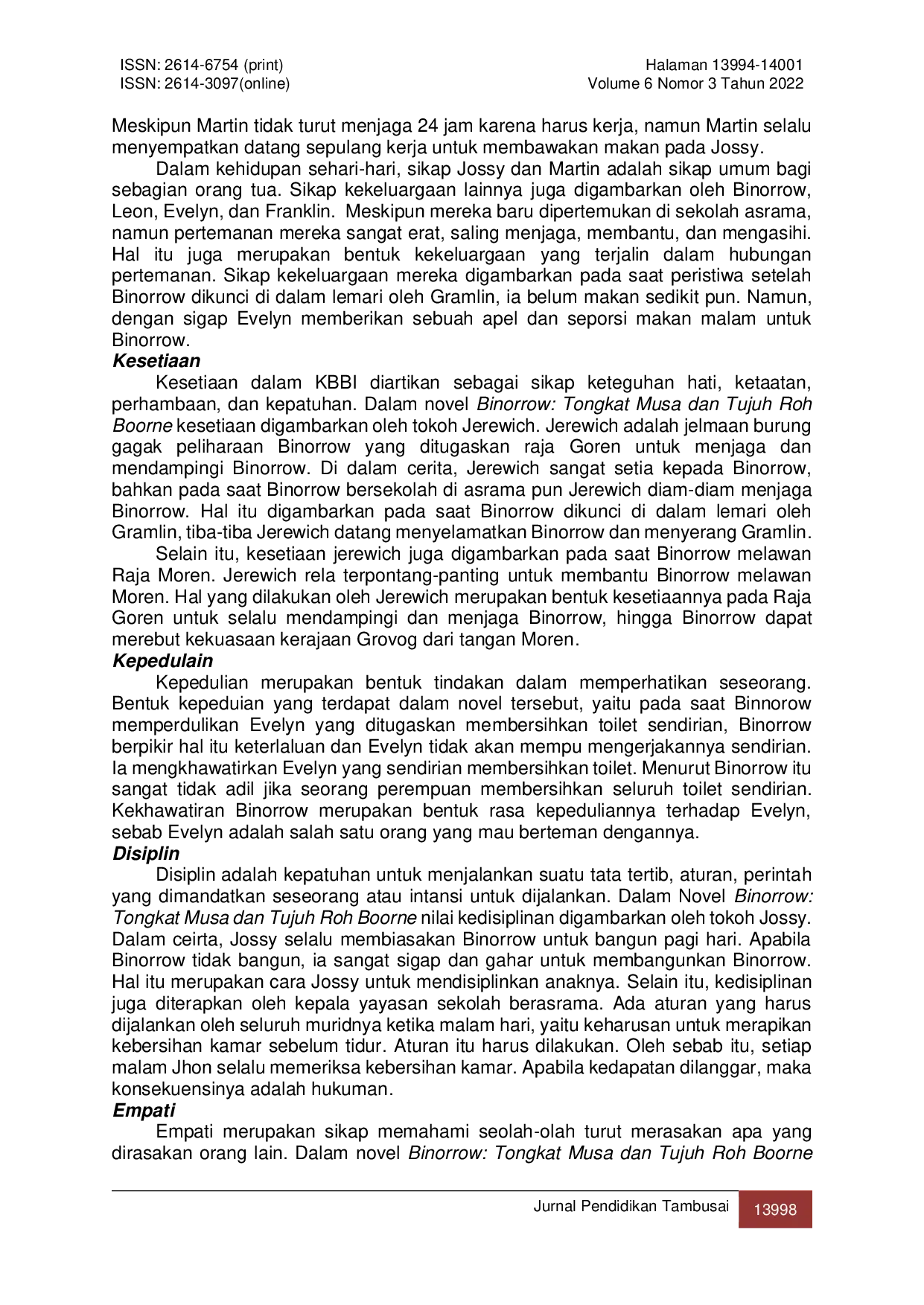 JURIS Nilai Sosial Pada Novel Binorrow Tongkat Musa Dan Tujuh Roh Boorne Karya Sudarman BK Serta Pemanfaatannya Sebagai Modul di SMK