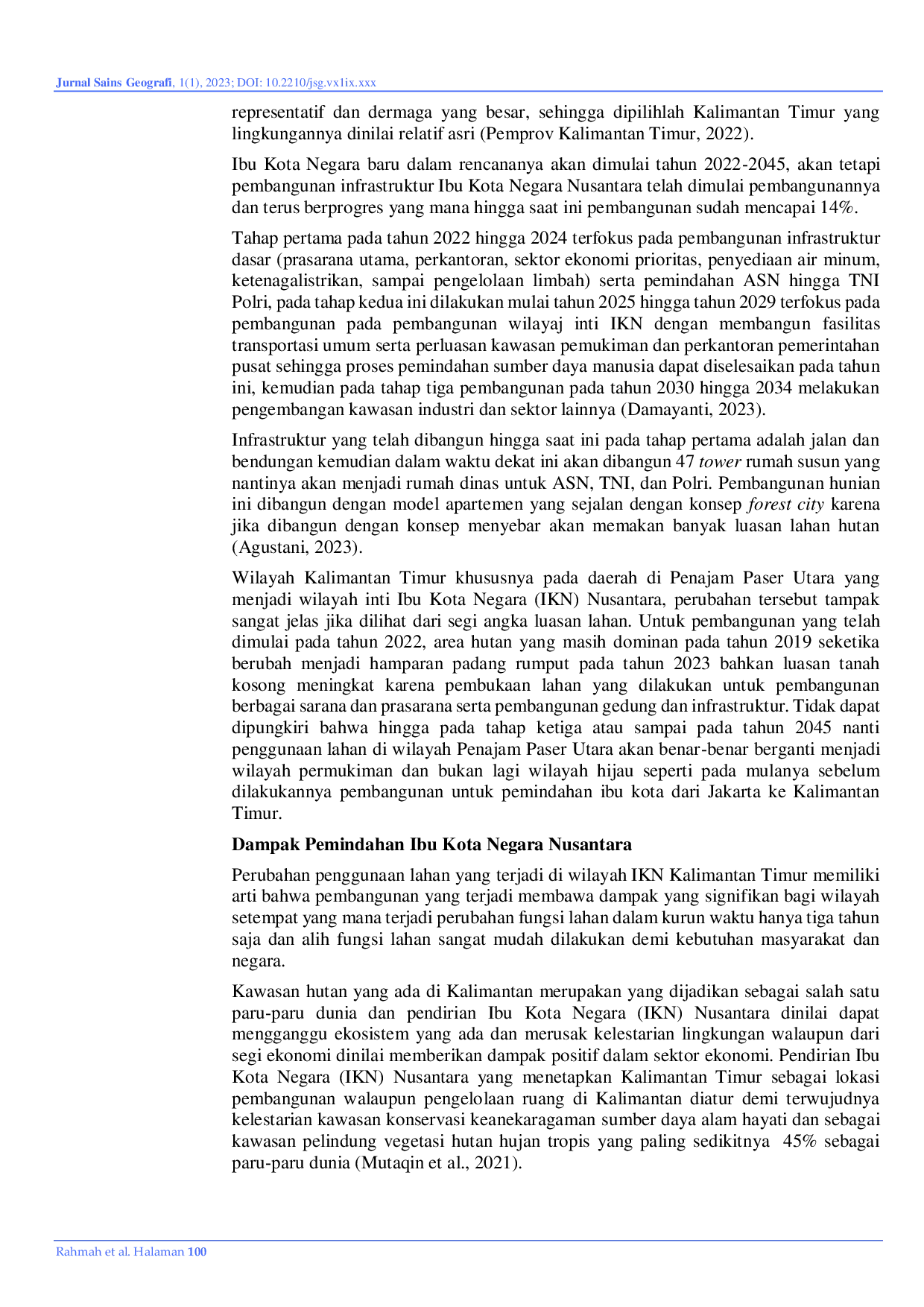 JURIS Analisis Perubahan Lahan Pada Wilayah Inti Ibu Kota Negara IKN Di Kabupaten Penajam Paser Utara Provinsi Kalimantan Timur Tahun 2019 Dan Tahun 2023 Menggunakan Sistem Informasi Geografis SIG