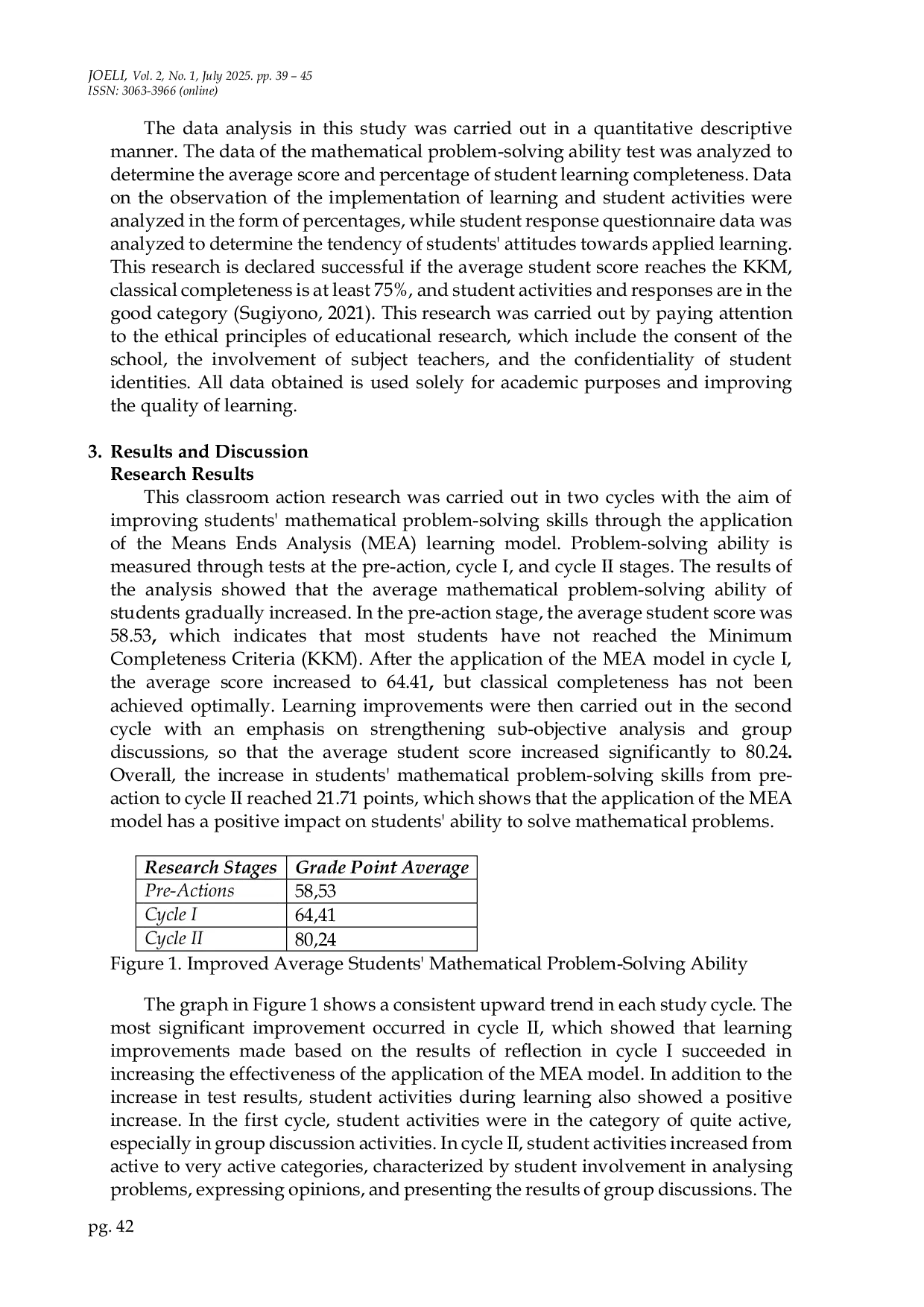 JURIS Improving Students Mathematical Problem Solving Skills through the Means Ends Analysis MEA Learning Model