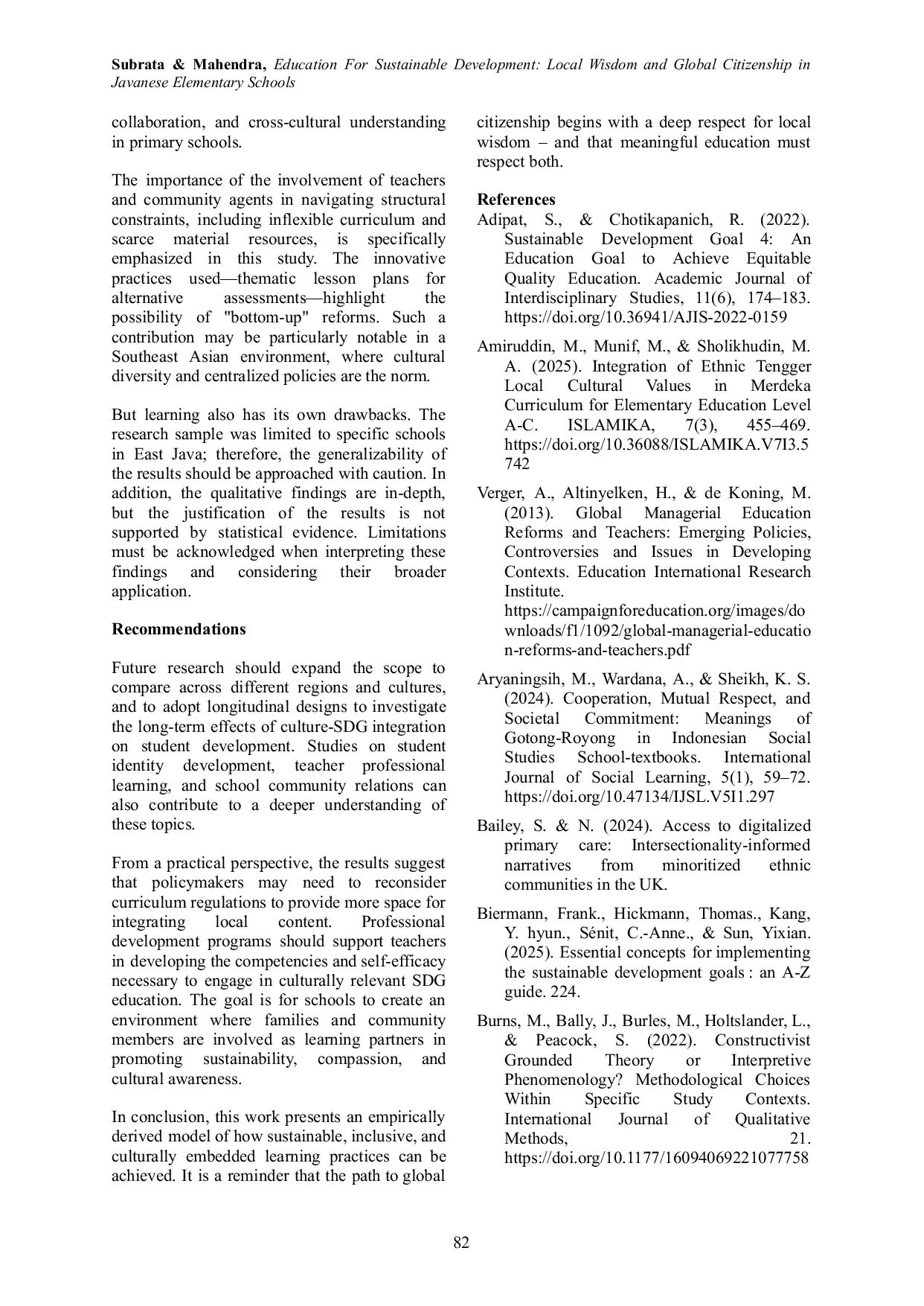 JURIS Education For Sustainable Development Local Wisdom and Global Citizenship in Javanese Elementary Schools