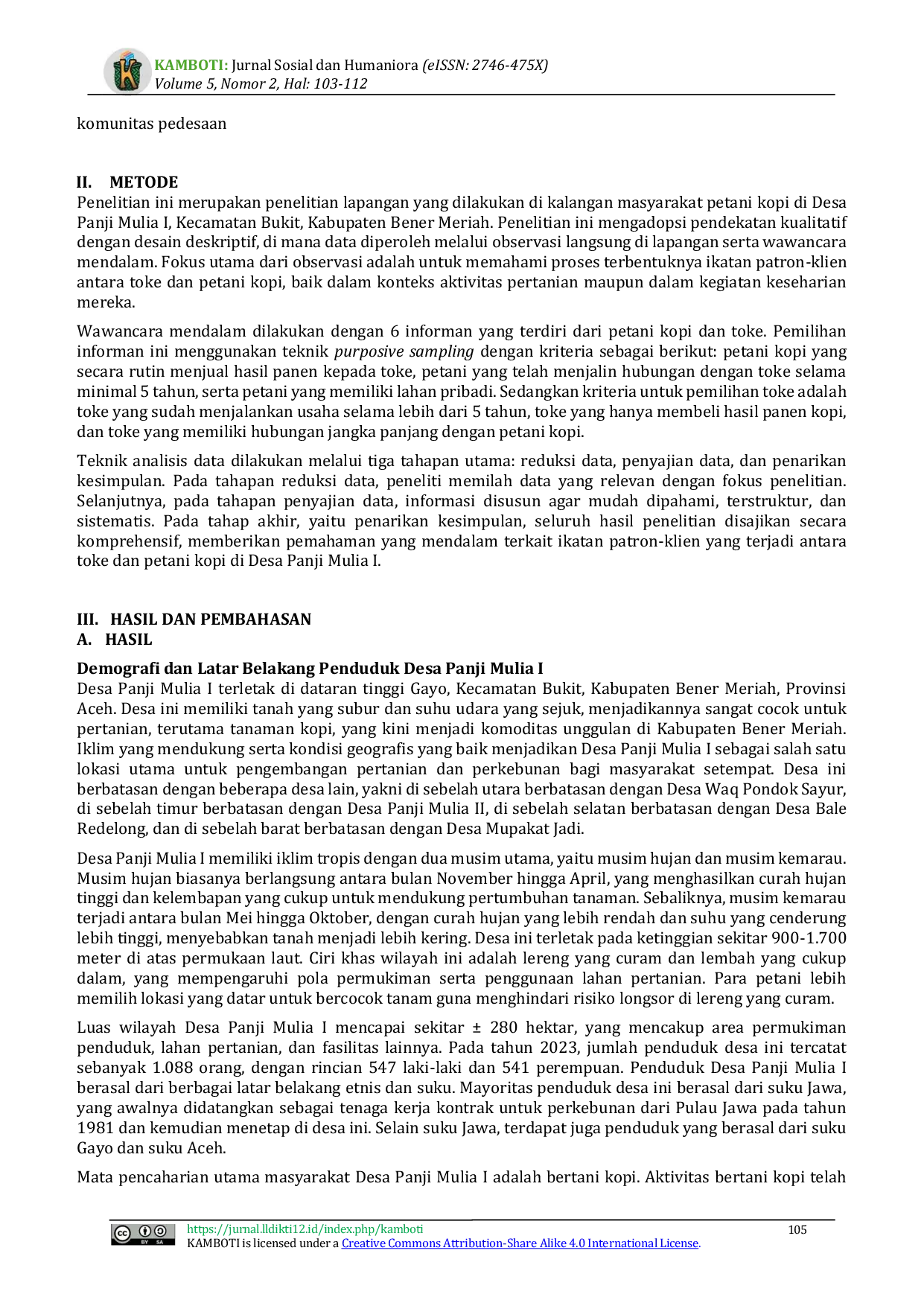 JURIS Ikatan Patron Klien dalam Pertanian Kopi Peran Toke dalam Kesejahteraan Petani