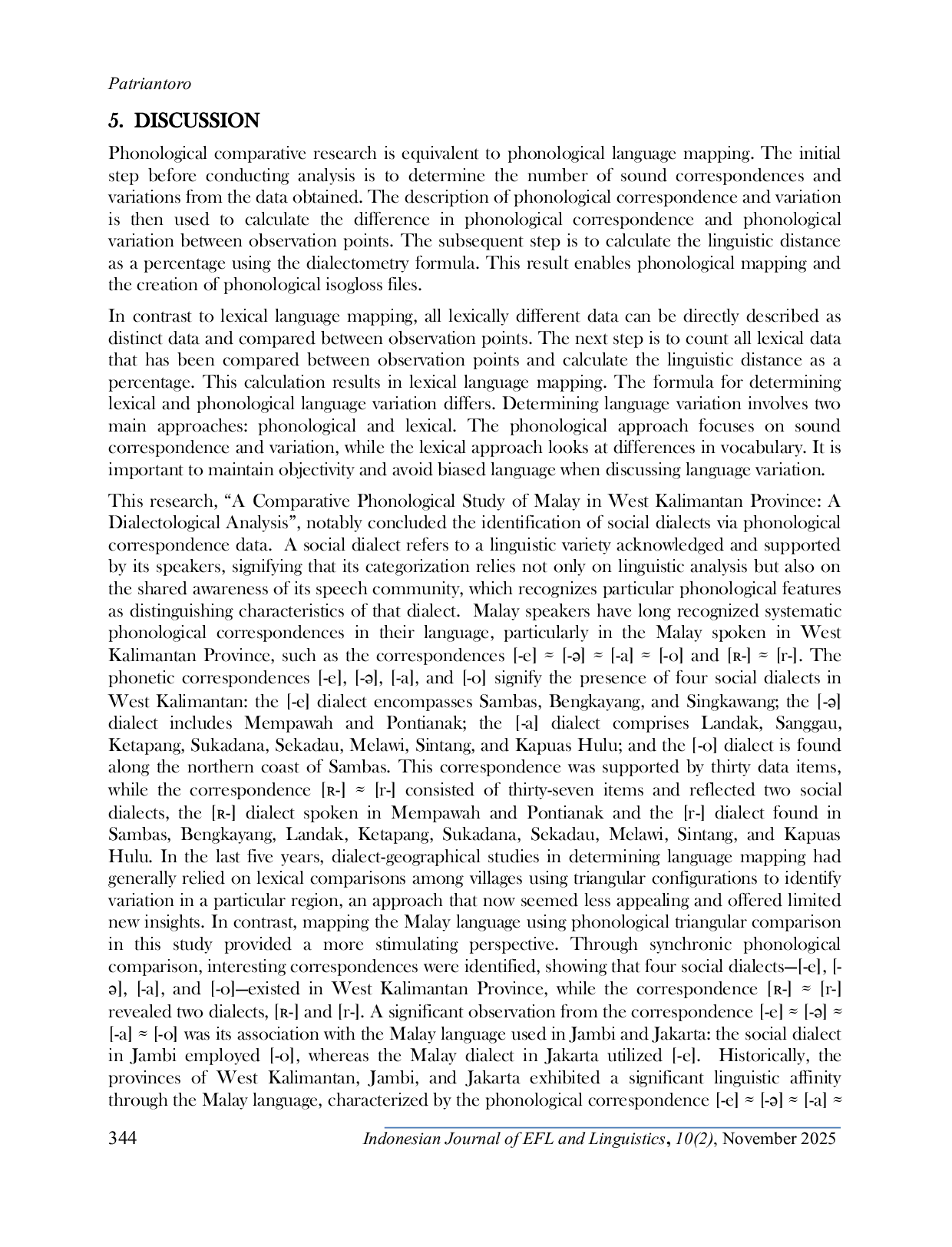 JURIS Comparative Phonology of Malay Languages in West Kalimantan Province A Dialectological Study