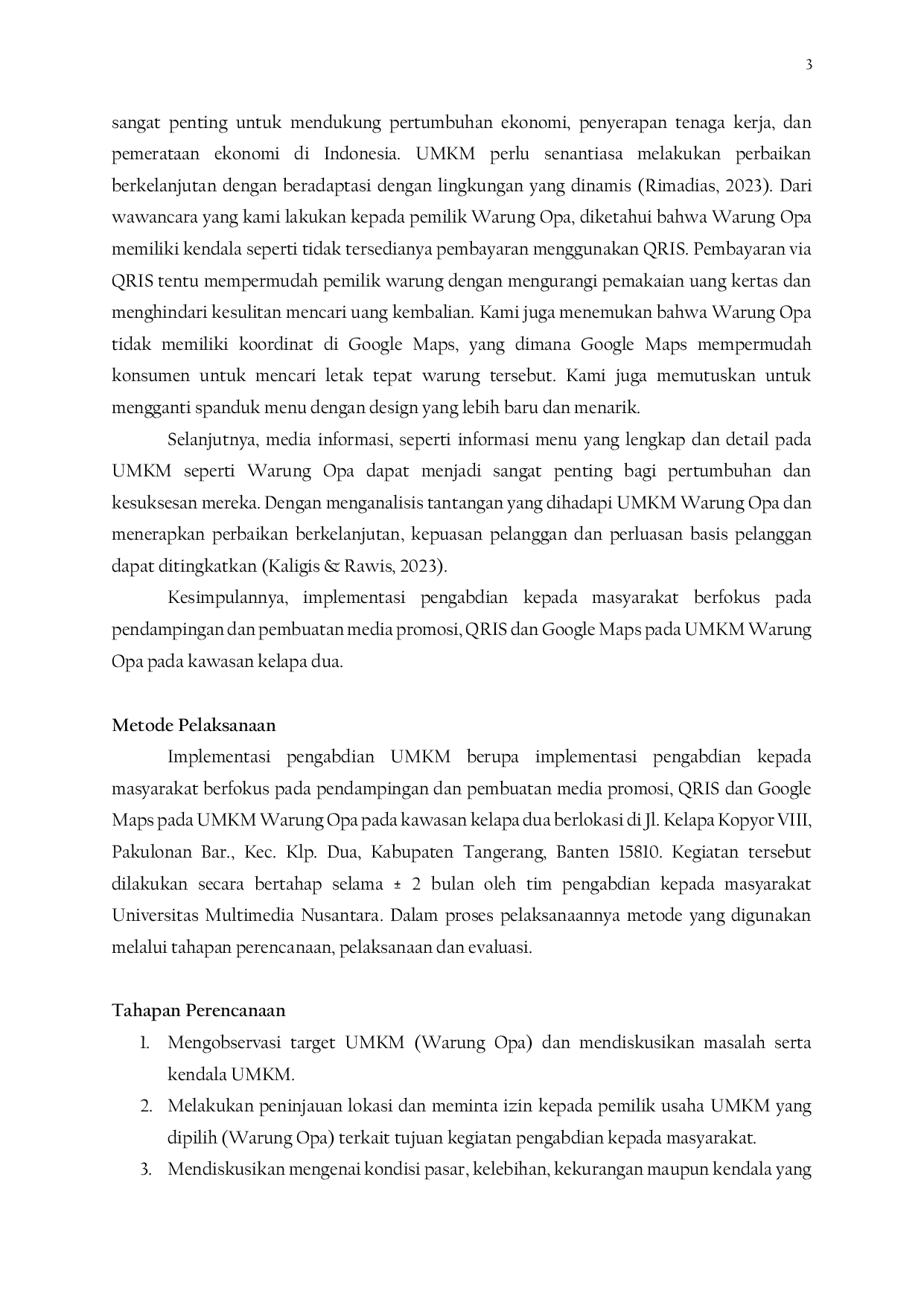 JURIS Pendampingan Pembuatan Media QRIS dan Google Maps Pada UMKM