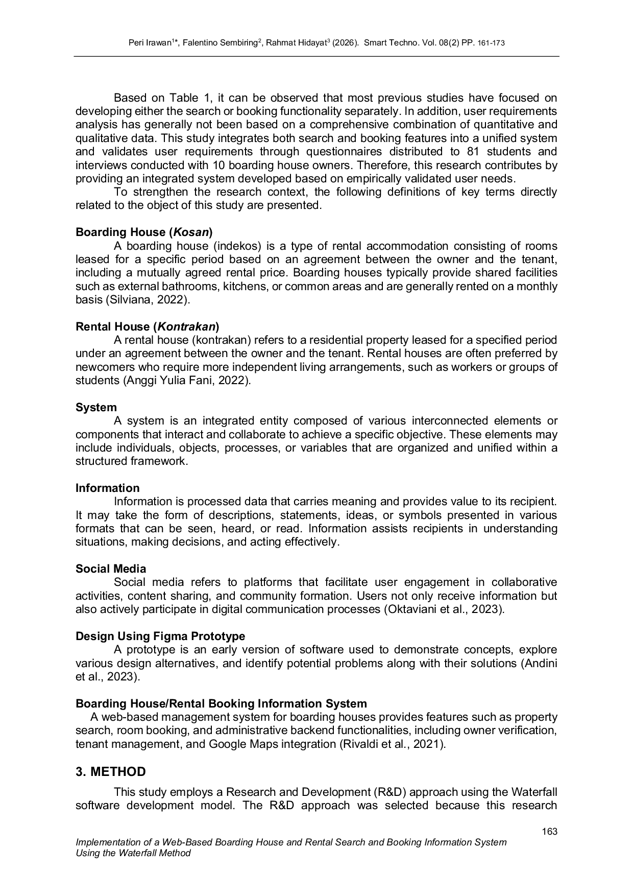 JURIS Implementation of a Web Based Boarding House and Rental Search and Booking Information System Using the Waterfall Method