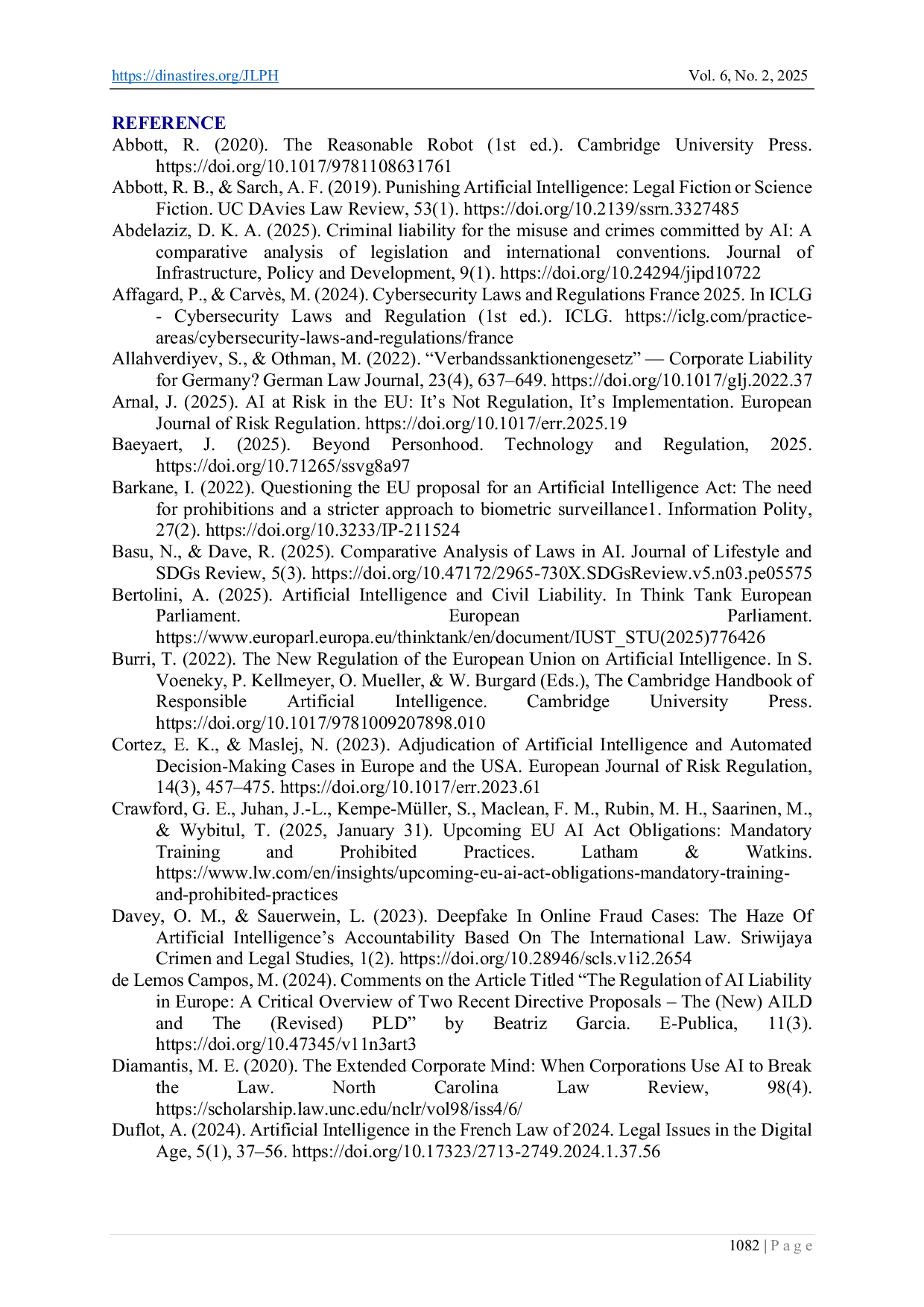 JURIS Criminal Liability For Ai Based Cybercrime Comparative Analysis Of Common Law And Civil Law Approaches