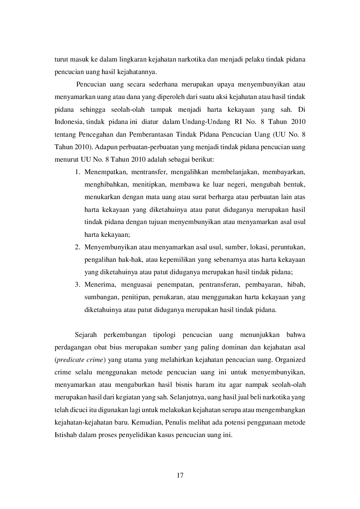 JURIS Metode Istishab Dalam Penyidikan Pelaku Tindak Pidana Pencucian Uang Money Laundering Yang Berasal Dari Tindak Pidana Narkotika