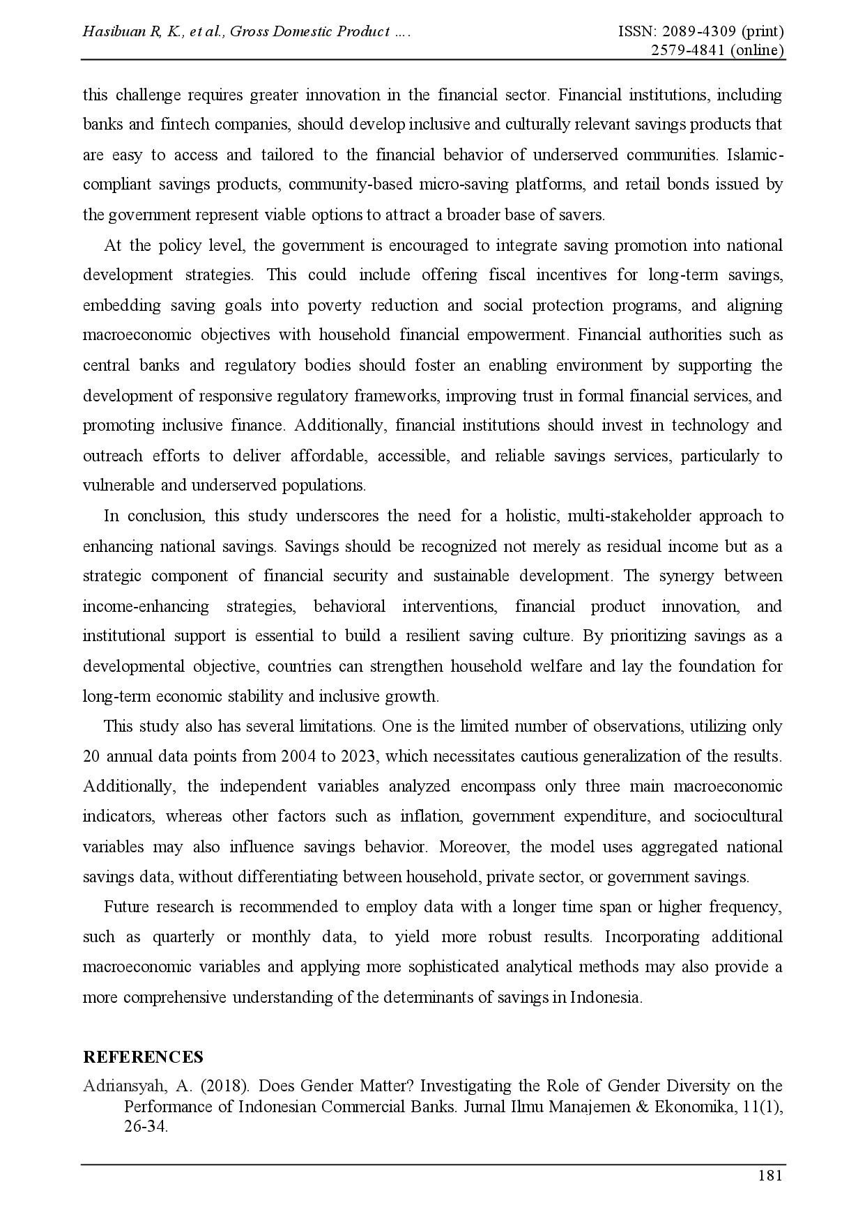 juris Gross Domestic Product and Household Consumption Affect Gross Savings A Long Term Time Series Analysis in Indonesia
