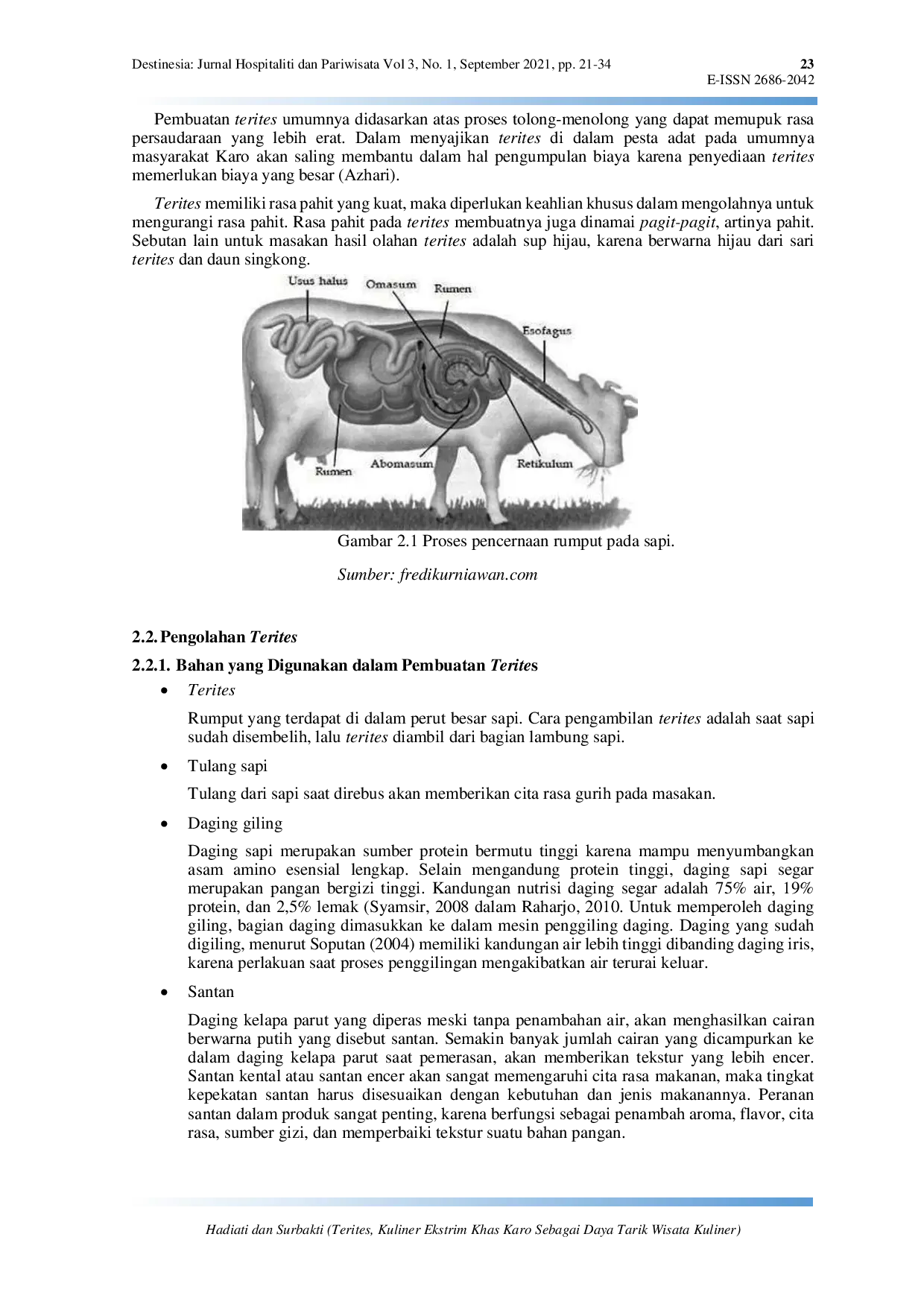 JURIS Terites Kuliner Ekstrim Khas Karo Sebagai Daya Tarik Wisata Kuliner