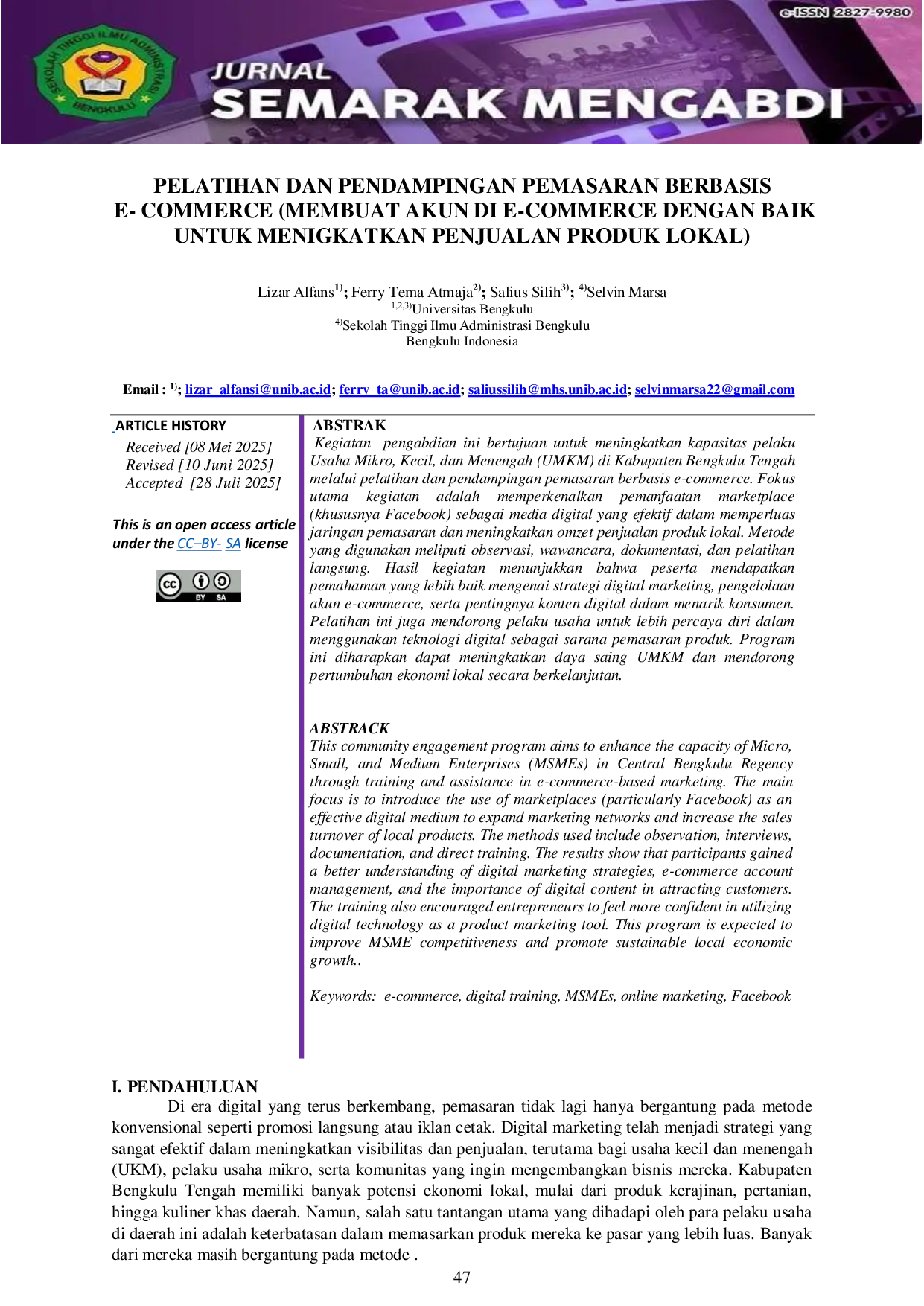 JURIS Pelatihan dan Pendampingan Pemasaran Berbasis E Commerce Membuat Akun di E Commerce Dengan Baik Untuk Menigkatkan Penjualan Produk Lokal