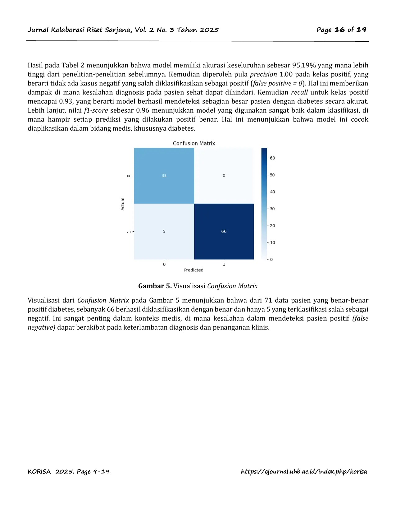 JURIS Sistem Pendukung Keputusan untuk Klasifikasi Risiko Diabetes Menggunakan Algoritma Decision Tree