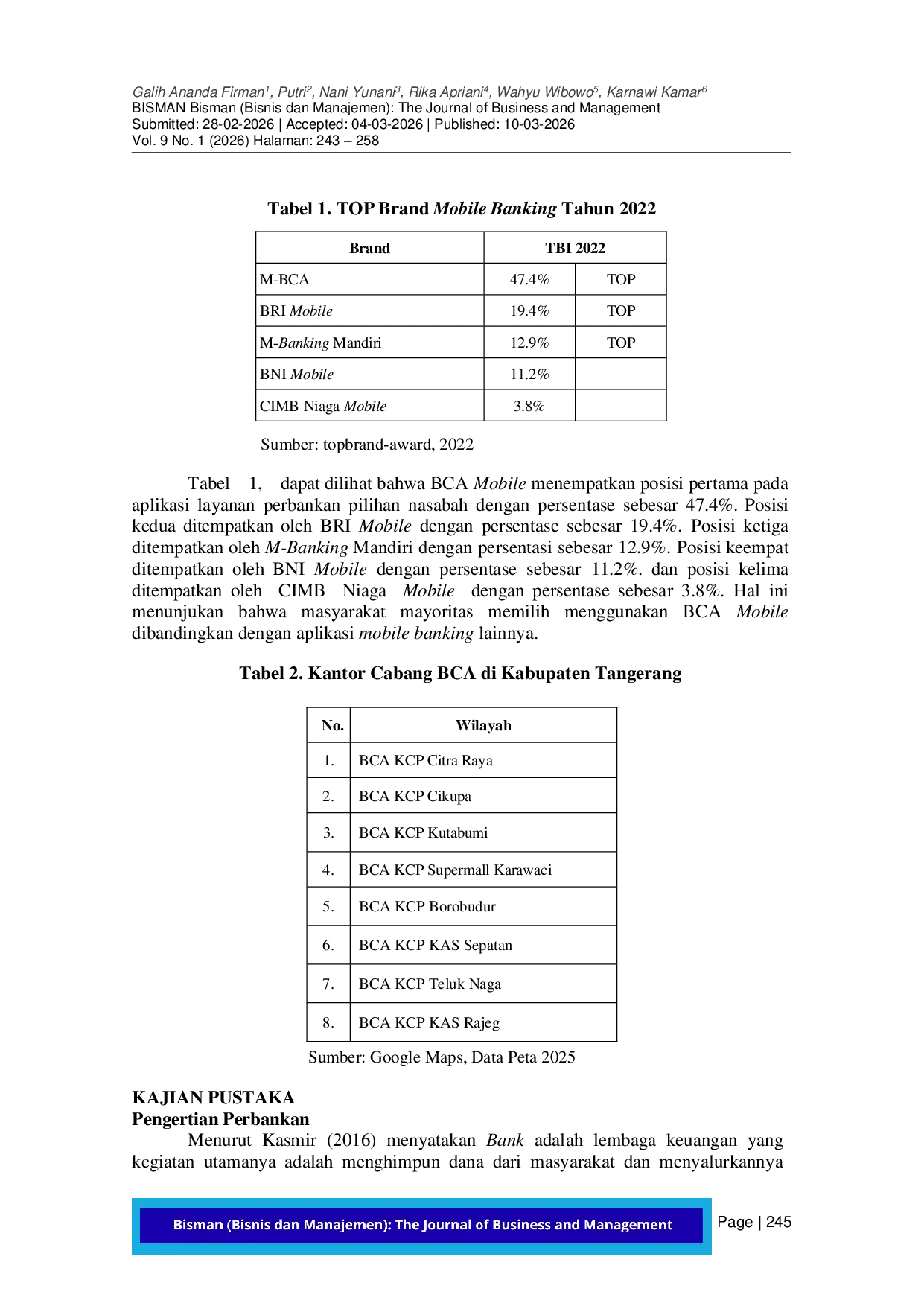 JURIS PENGARUH EFISIENSI KEAMANAN KEMUDAHAN DAN KEPERCAYAAN TERHADAP MINAT MENGGUNAKAN MOBILE BANKING STUDI PADA NASABAH BCA KABUPATEN TANGERANG Studi Pada Nasabah BCA Kabupaten Tangerang