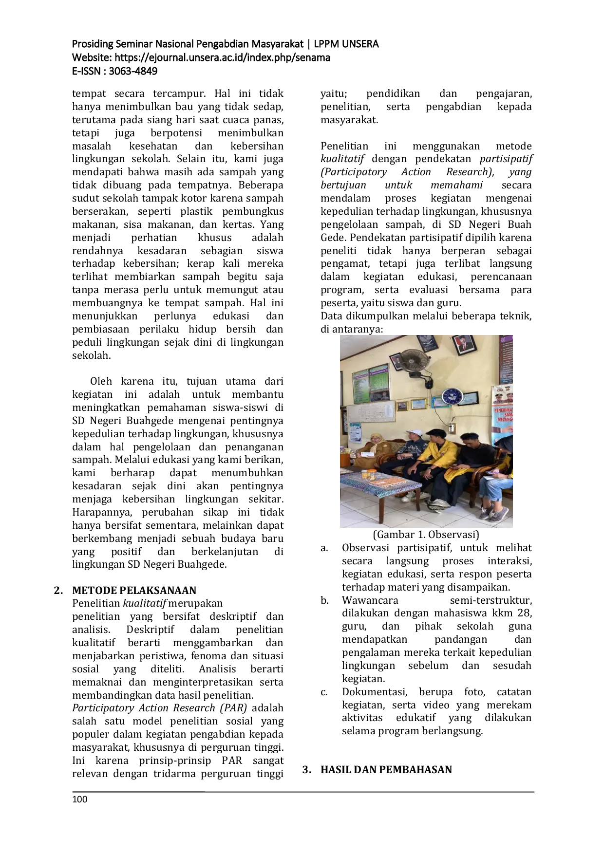 JURIS Pembentukan Karakter Peduli Lingkungan Melalui Edukasi Pengelolaan Sampah di SDN Buah Gede