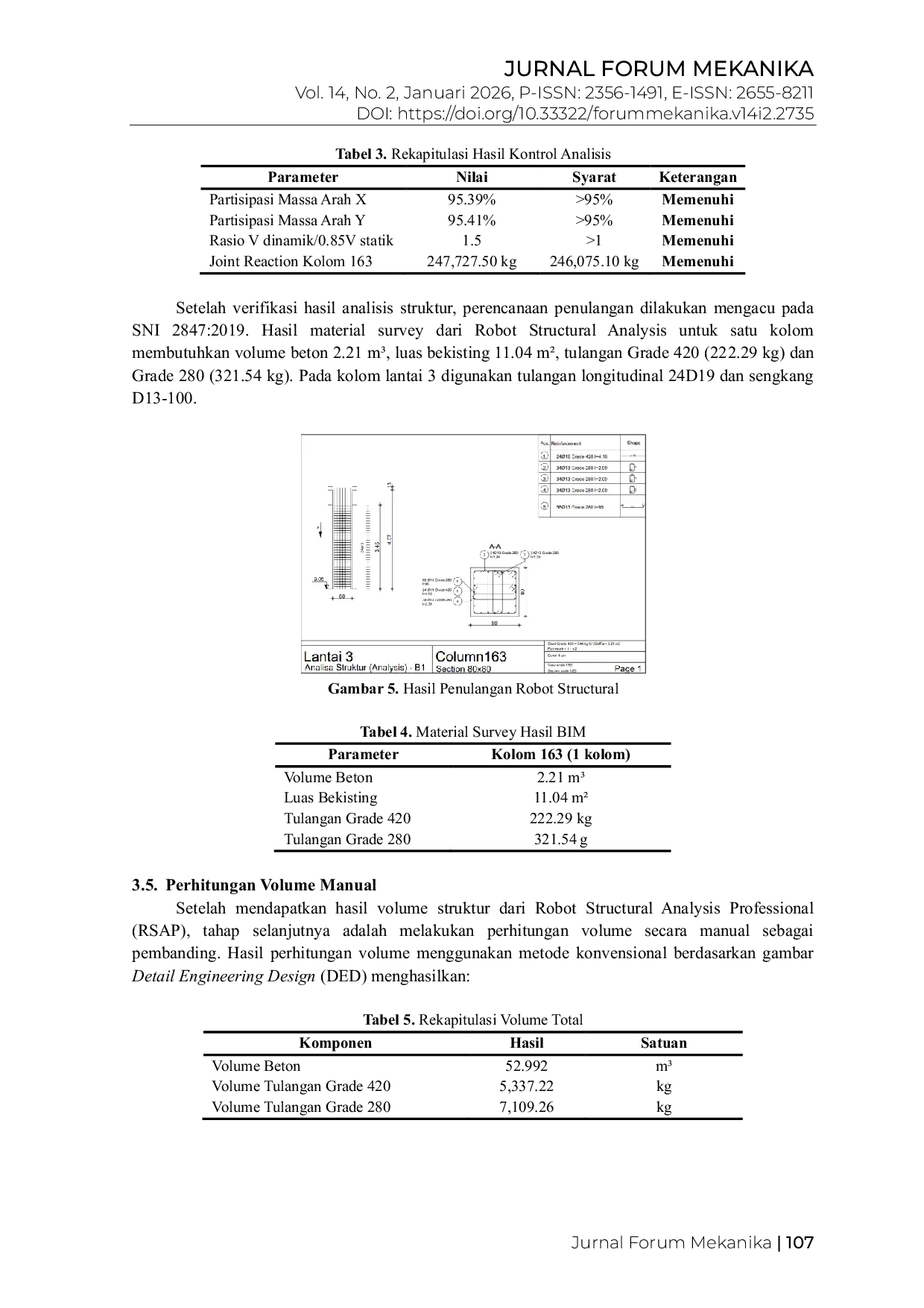 JURIS Analisis Building Information Modeling BIM untuk Menghitung Quantity Take Off Struktur Gedung Bertingkat