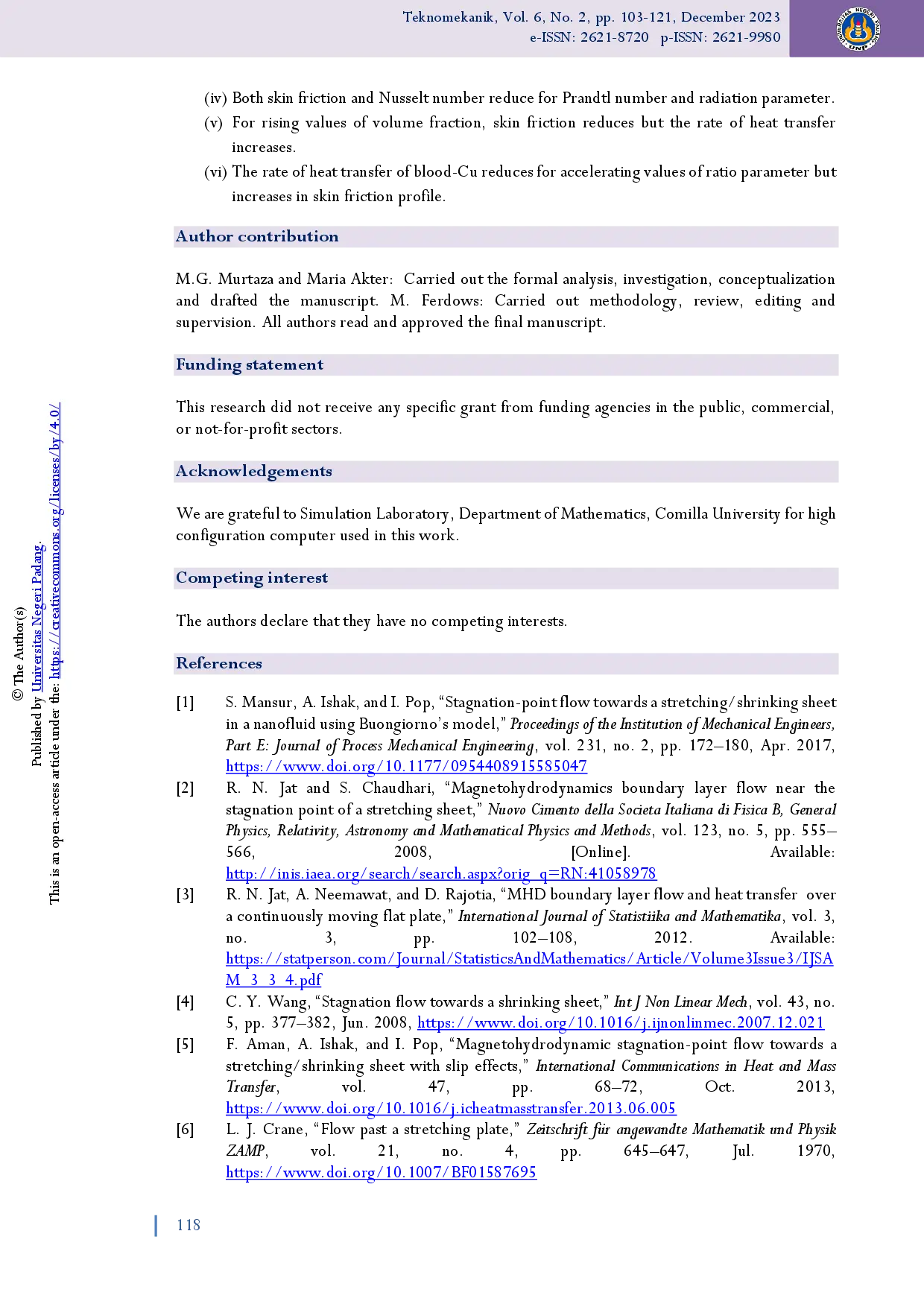 juris Numerical study on heat and flow transfer of biomagnetic fluid with copper nanoparticles over a linear extended sheet under the influence of magnetic dipole and thermal radiation