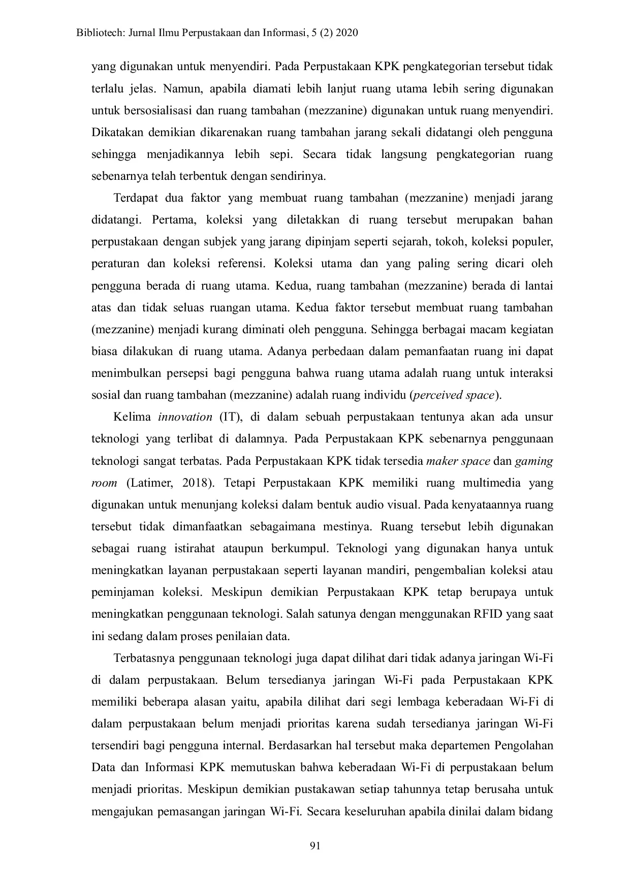 JURIS Perubahan Desain Perpustakaan Studi Kasus Perpustakaan Komisi Pemberantasan Korupsi